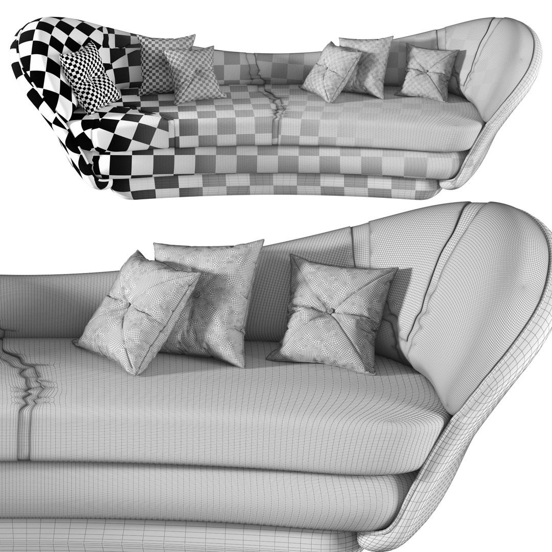 Wonatti Manarola Sofa 3D Model – Luxury Modern Design, FBX & Textures - View 8
