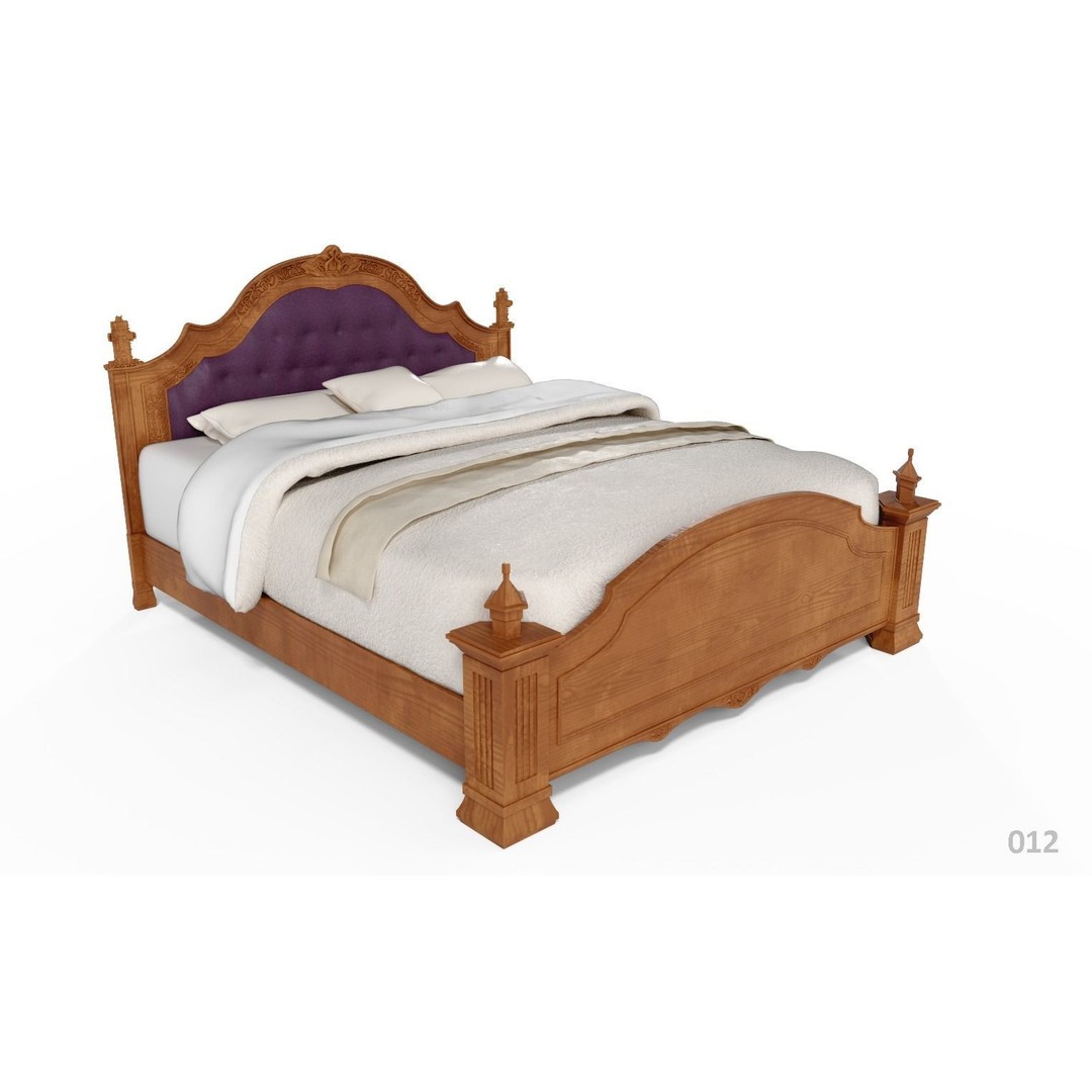 French Bed 3D Model – Low Poly Furniture Collection, FBX - View 16