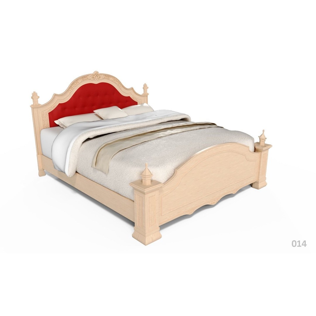 French Bed 3D Model – Low Poly Furniture Collection, FBX - View 18