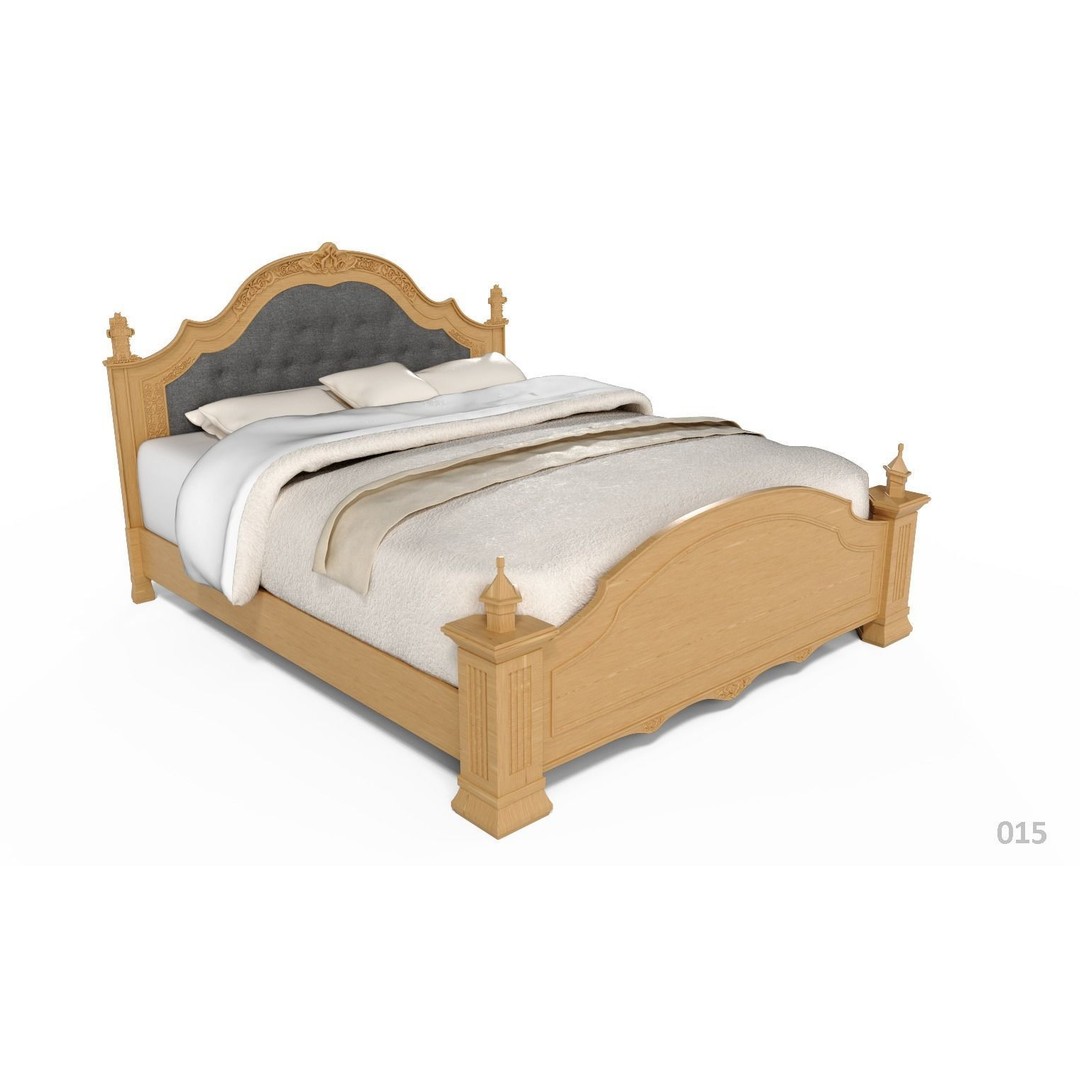 French Bed 3D Model – Low Poly Furniture Collection, FBX - View 19