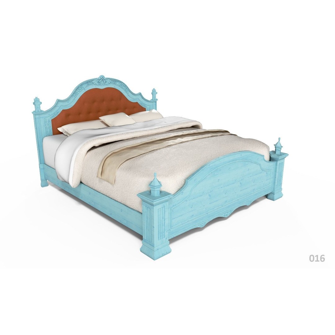 French Bed 3D Model – Low Poly Furniture Collection, FBX - View 20