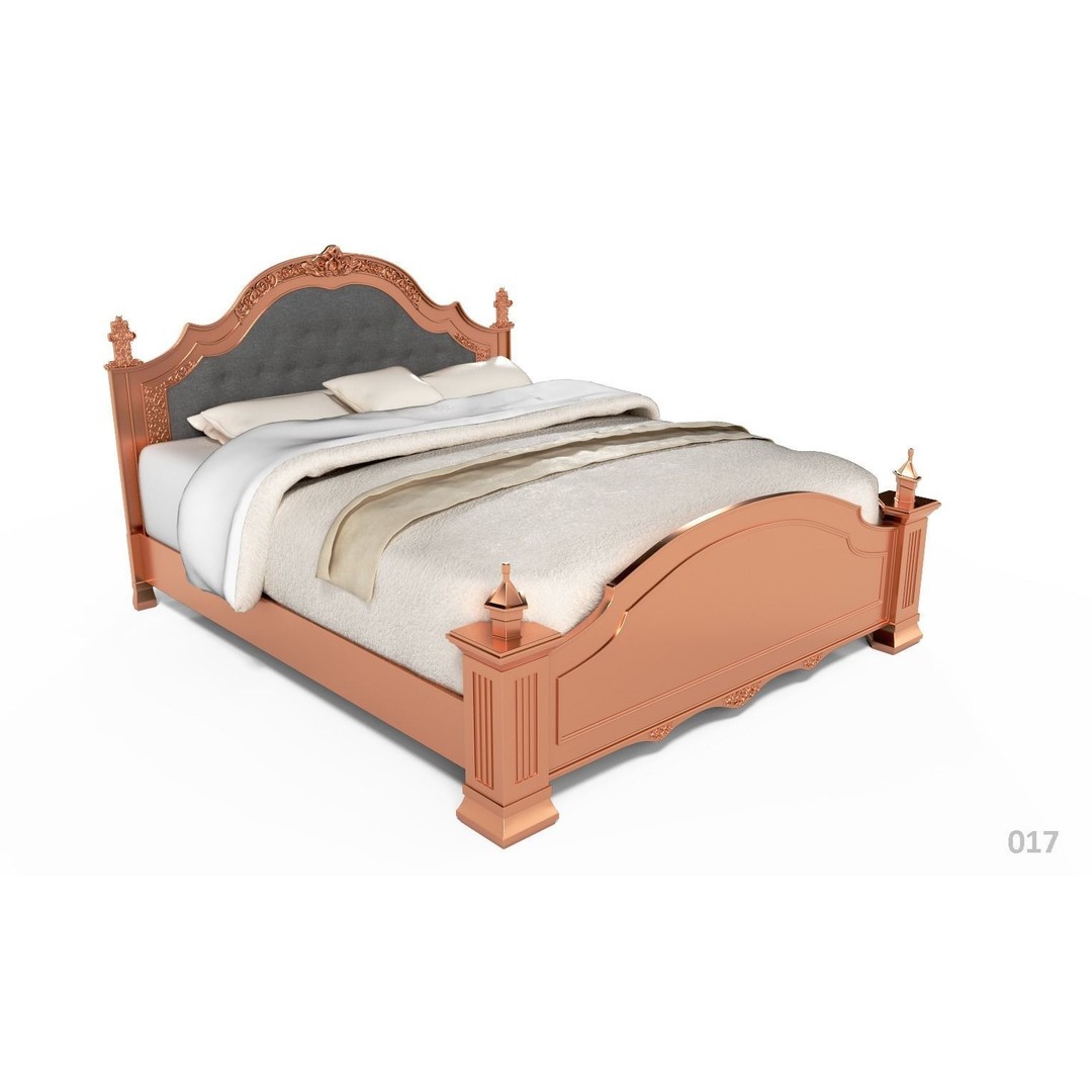 French Bed 3D Model – Low Poly Furniture Collection, FBX - View 21