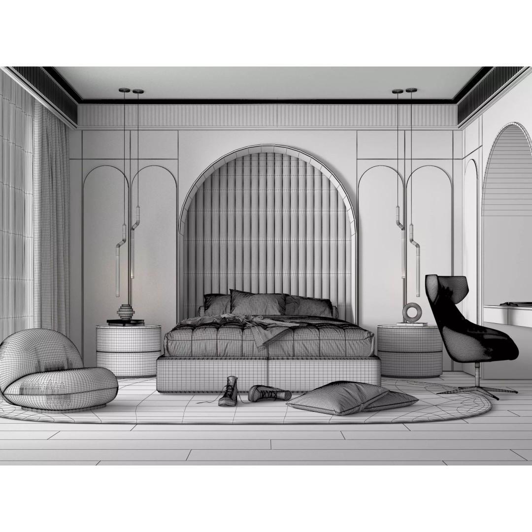 Kids Bedroom 3D Model – Realistic Interior Scene, FBX, OBJ - View 8