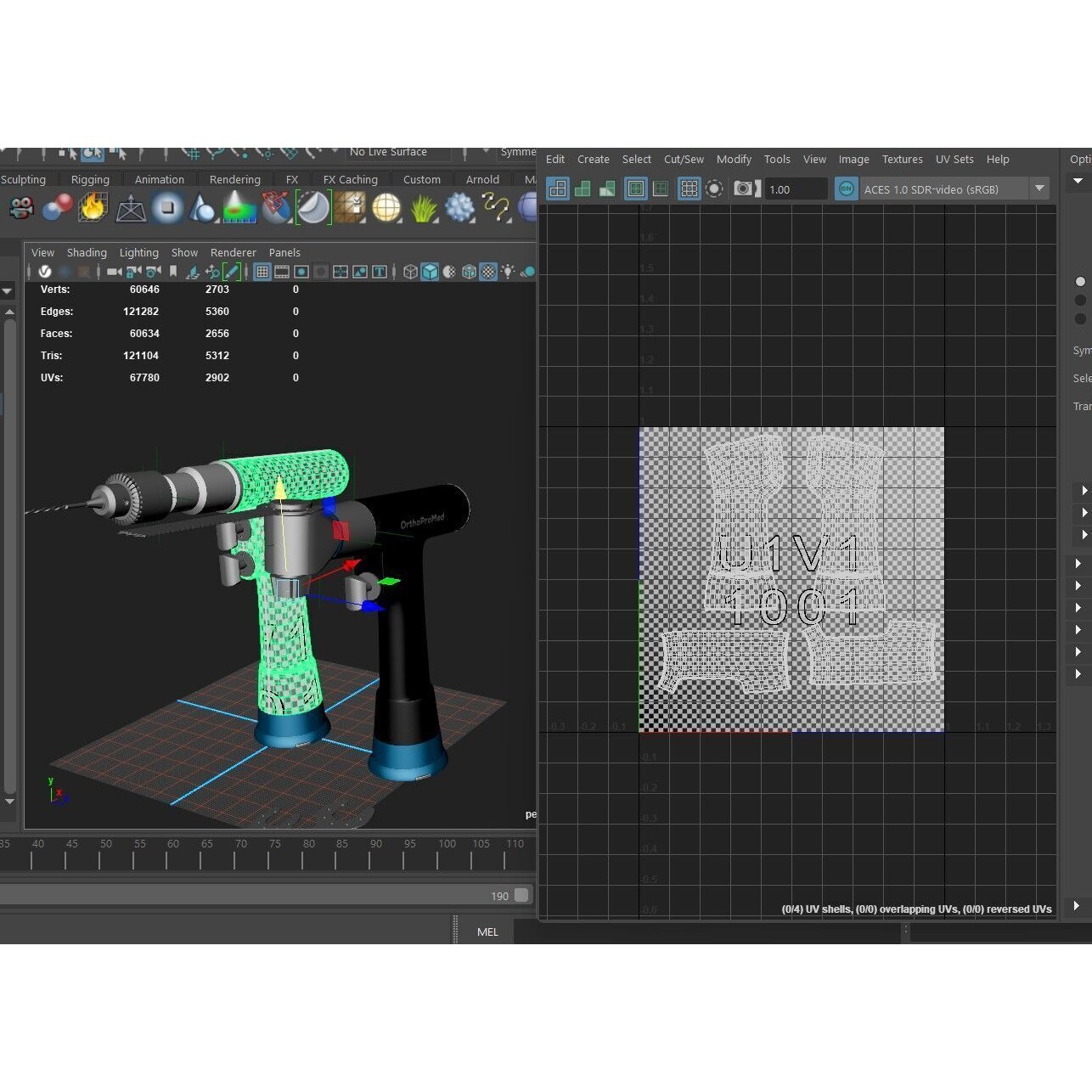 Medical Electric Drill and Bone Saw - Low-Poly Game-Ready 3D Model - View 11