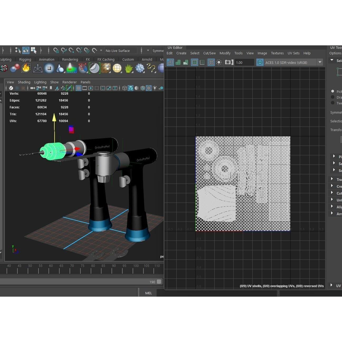 Medical Electric Drill and Bone Saw - Low-Poly Game-Ready 3D Model - View 12