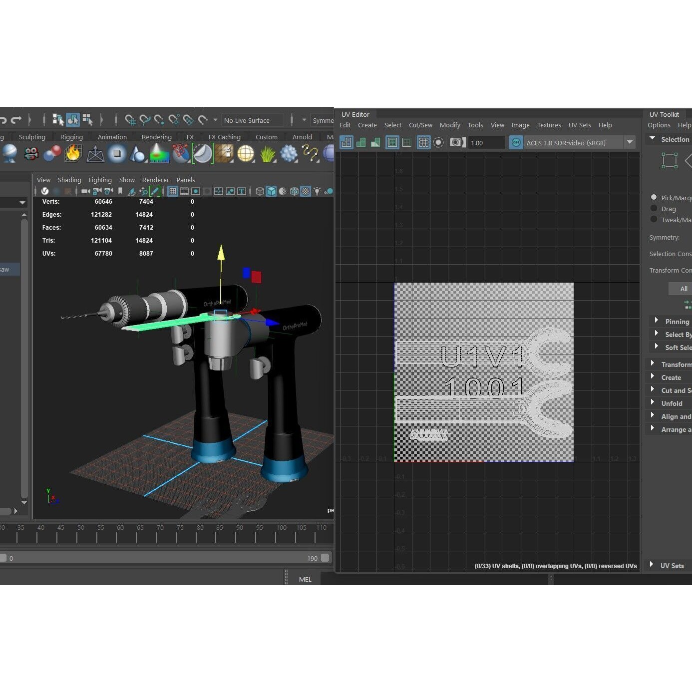Medical Electric Drill and Bone Saw - Low-Poly Game-Ready 3D Model - View 14