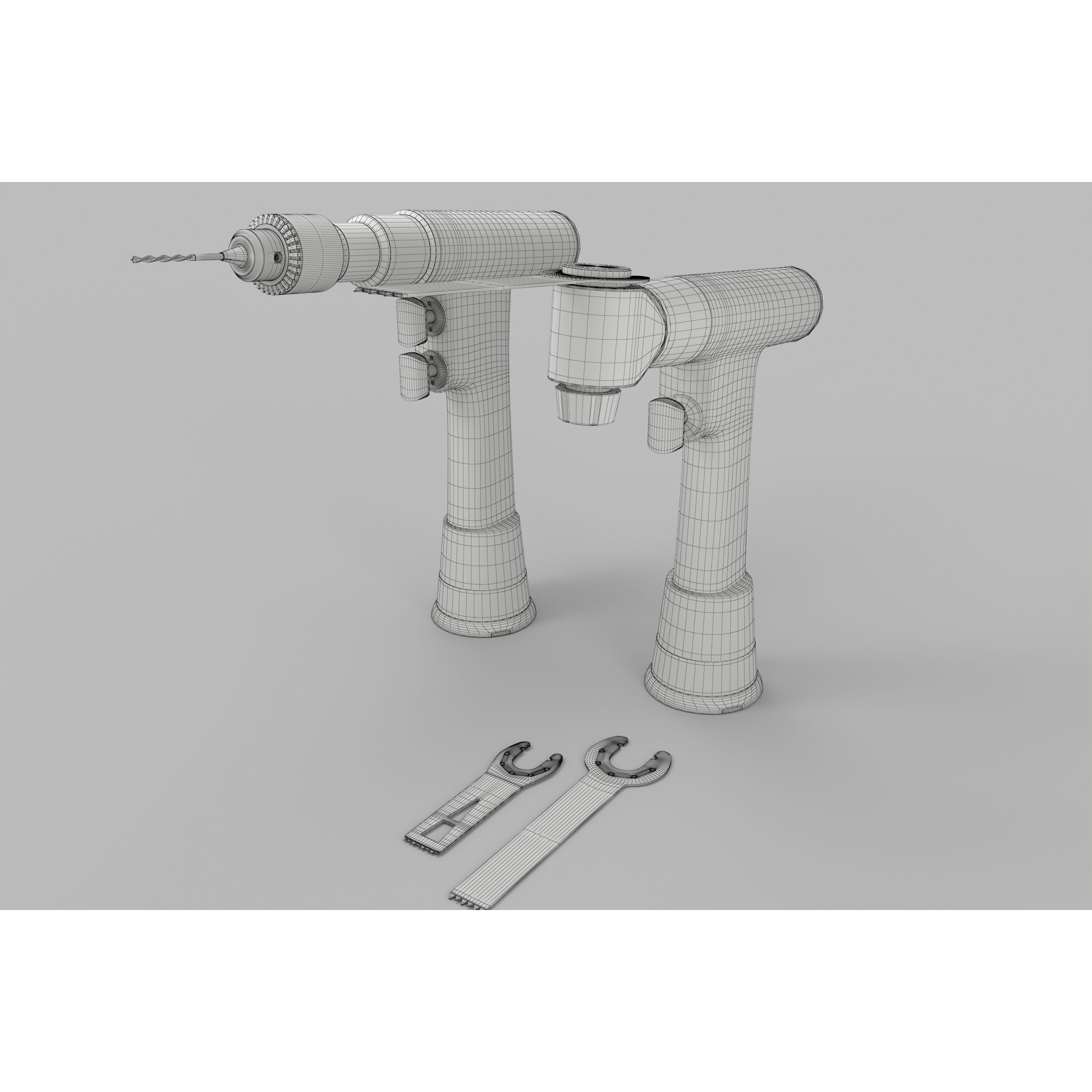 Medical Electric Drill and Bone Saw - Low-Poly Game-Ready 3D Model - View 18