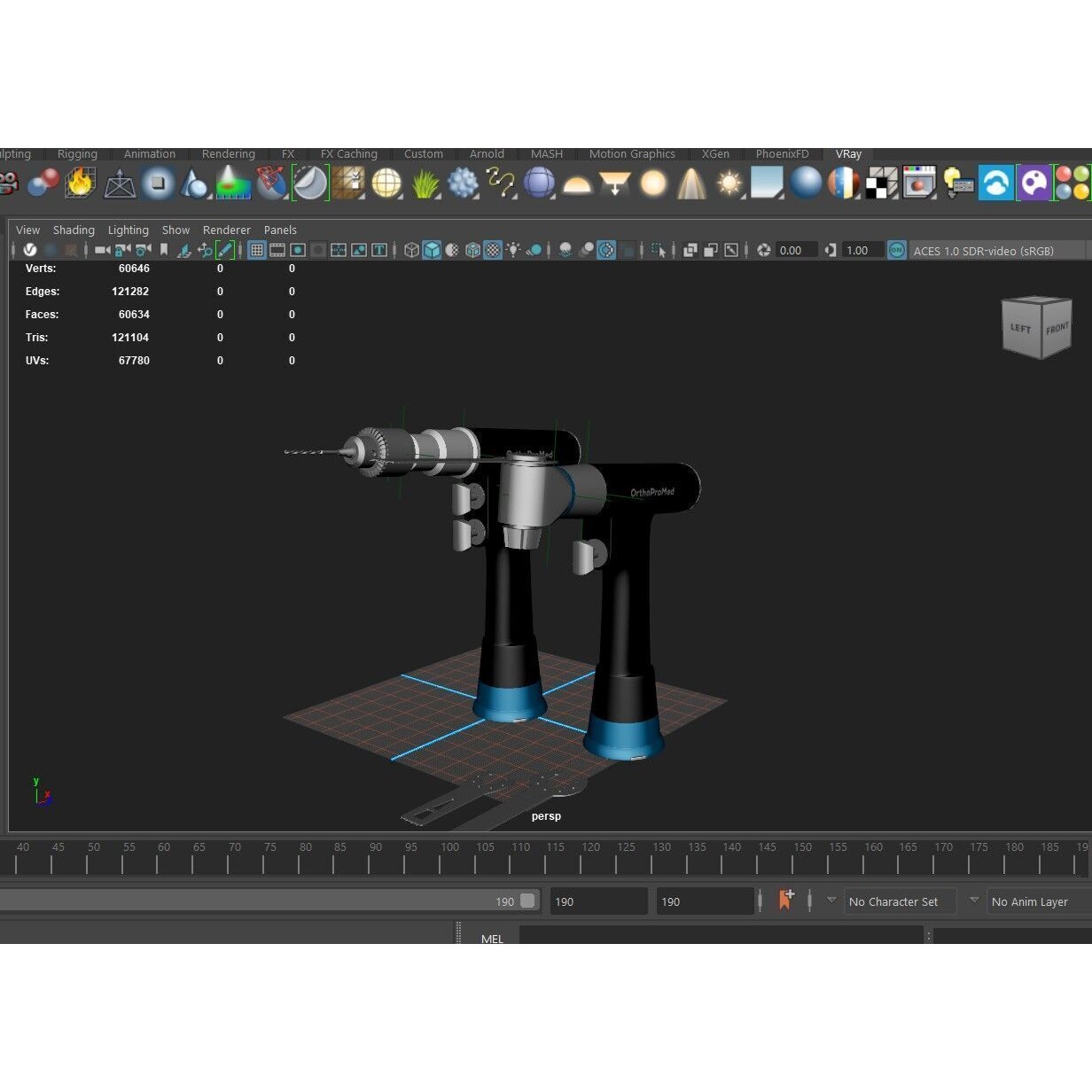 Medical Electric Drill and Bone Saw - Low-Poly Game-Ready 3D Model - View 9