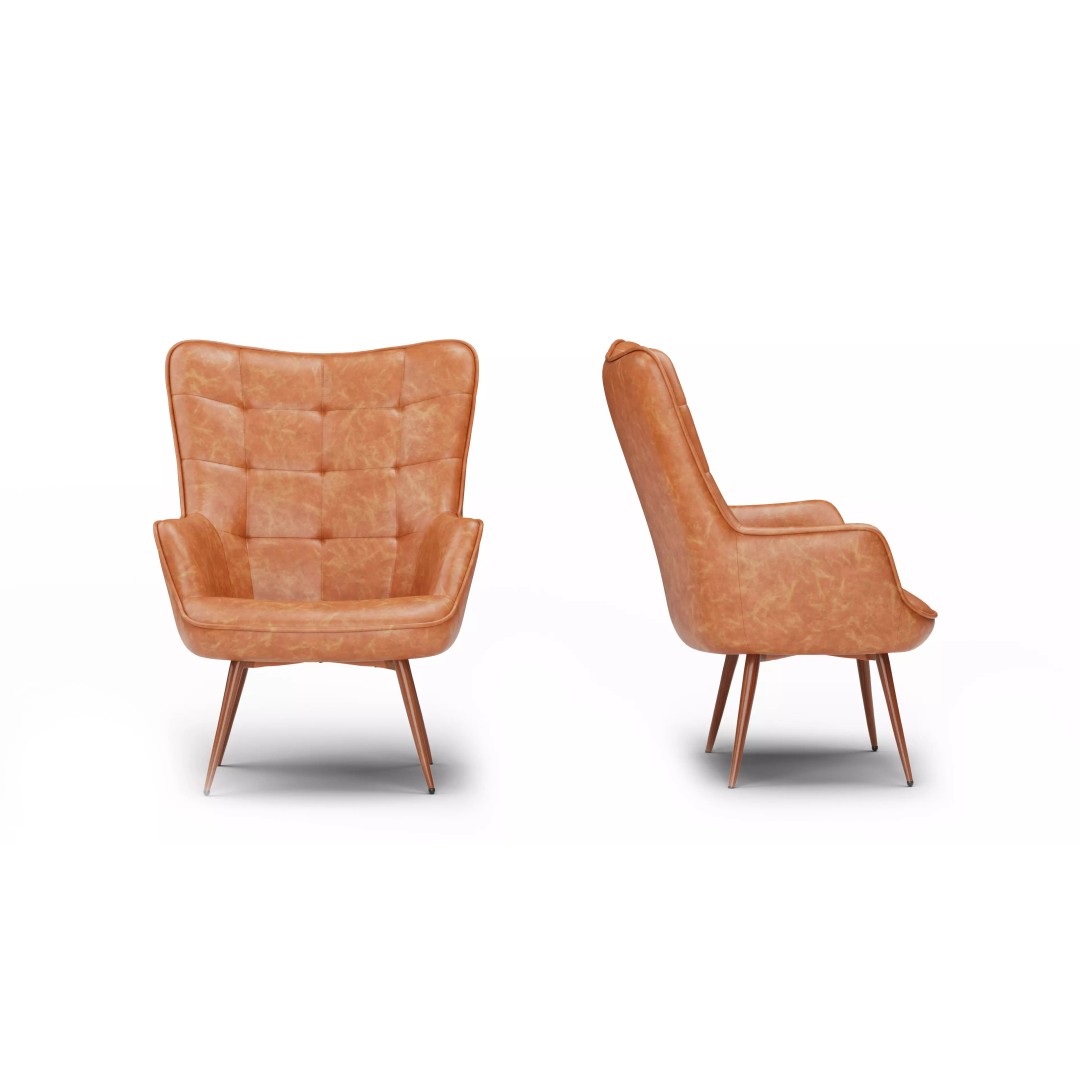 Tufted Chair 3D Model – Low Poly Game Asset for Interior Visualization