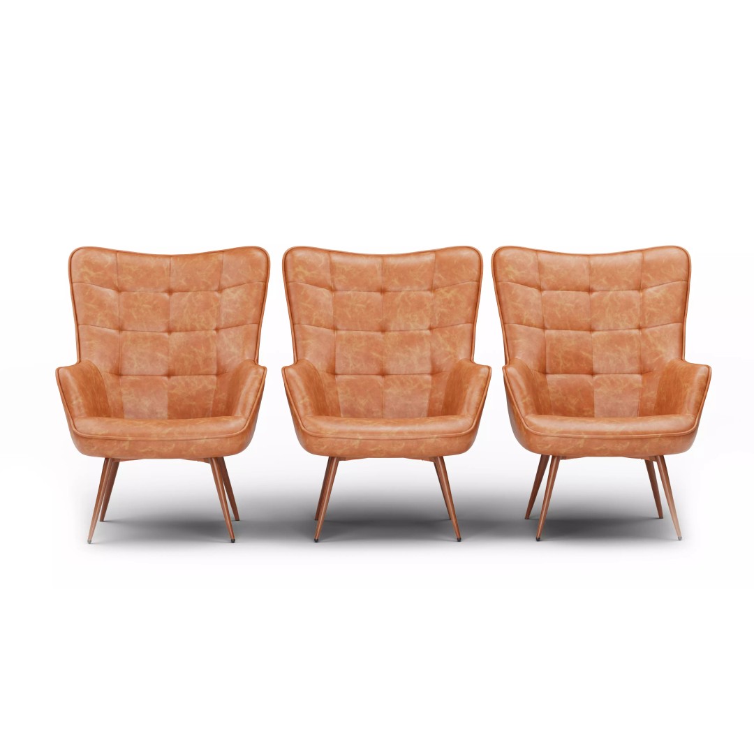 Tufted Chair 3D Model – Low Poly Game Asset for Interior Visualization - View 10