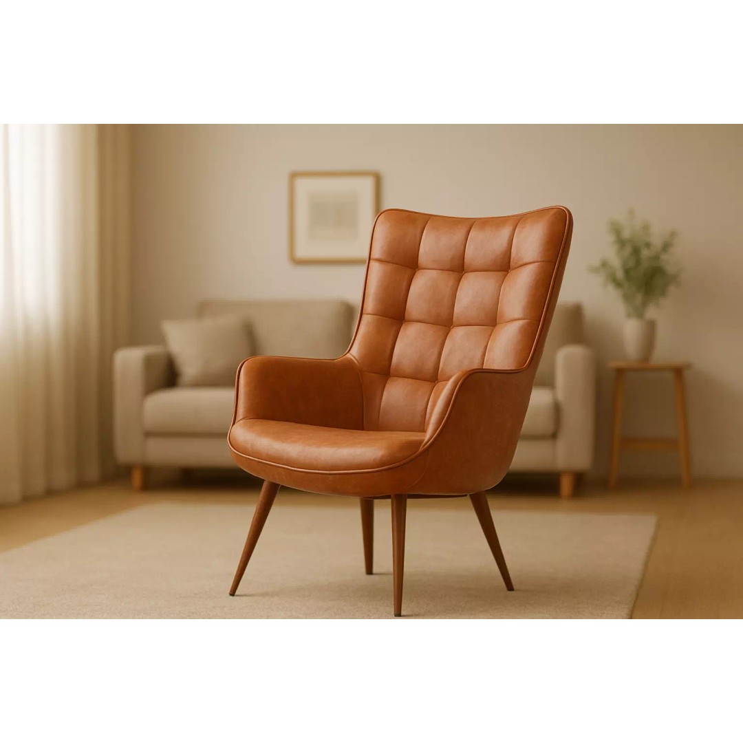 Tufted Chair 3D Model – Low Poly Game Asset for Interior Visualization - View 2
