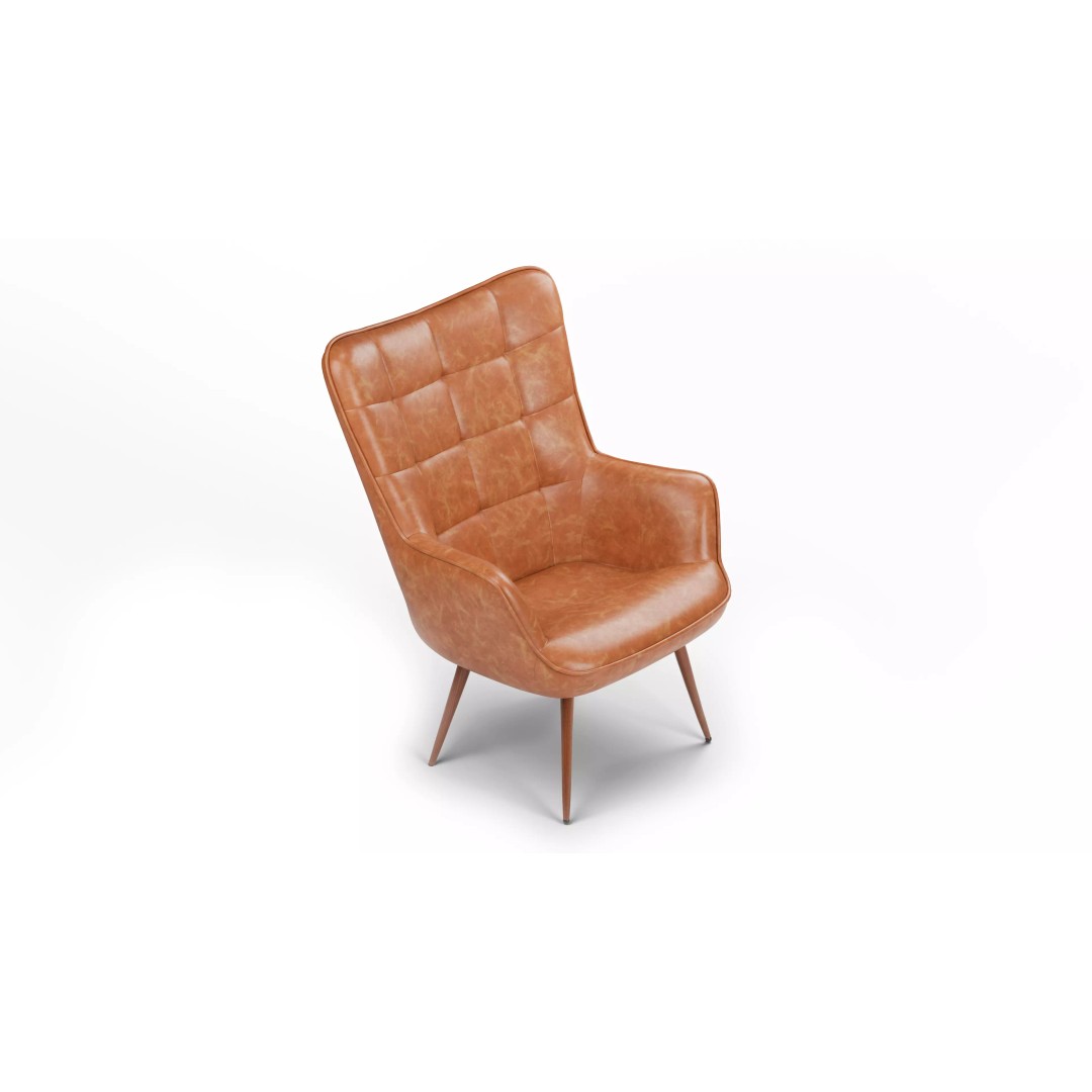Tufted Chair 3D Model – Low Poly Game Asset for Interior Visualization - View 7