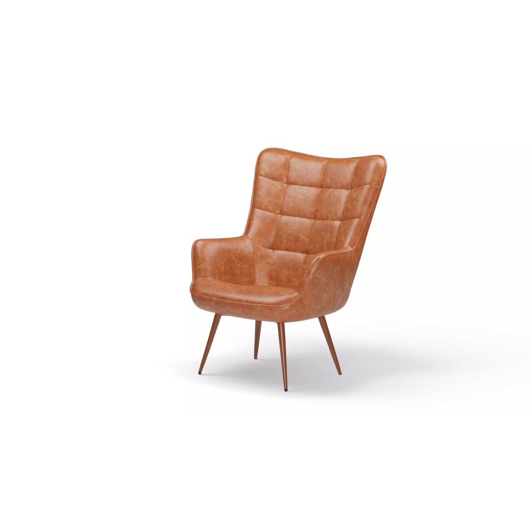 Tufted Chair 3D Model – Low Poly Game Asset for Interior Visualization - View 9