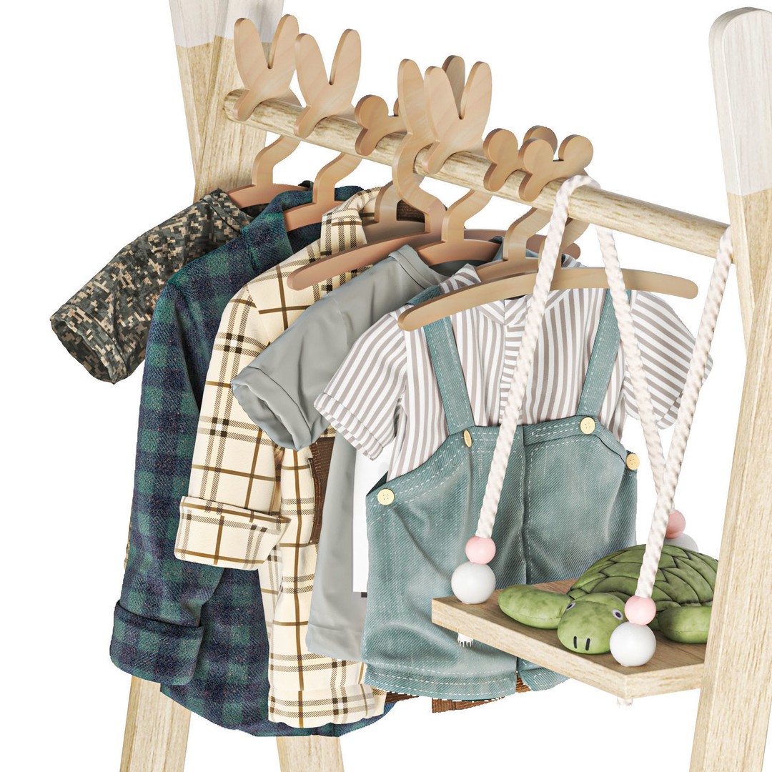 Kid Clothes Set 3D Model – Textured PBR Clothing for Interior Use - View 7
