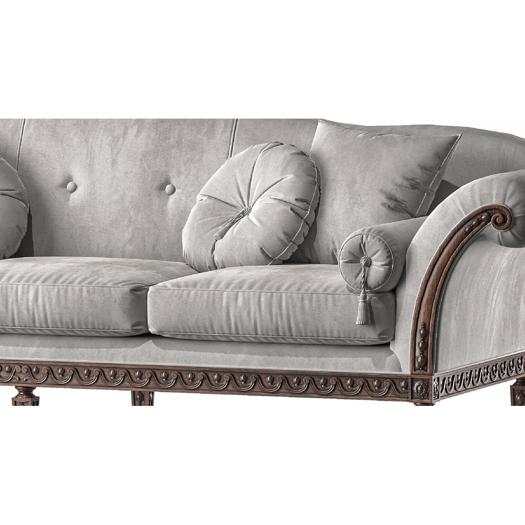 Juliettes Interiors Italian Sofa 3D Model – Classical Rococo Design, FBX
