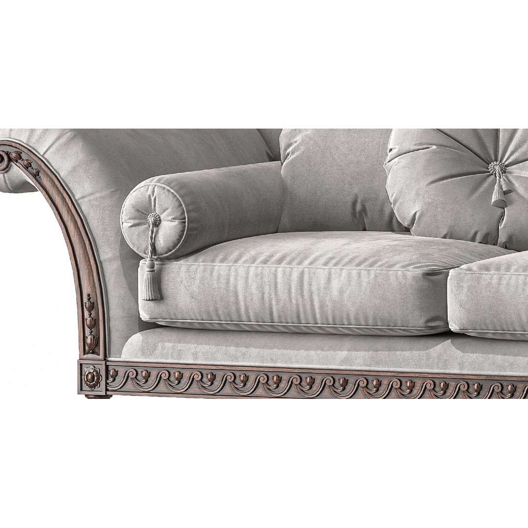 Juliettes Interiors Italian Sofa 3D Model – Classical Rococo Design, FBX - View 4