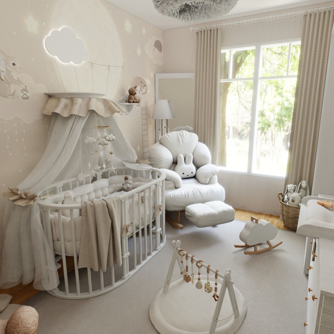 Baby Room 3D Model – Realistic Blender Scene for Nursery Decor - View 3