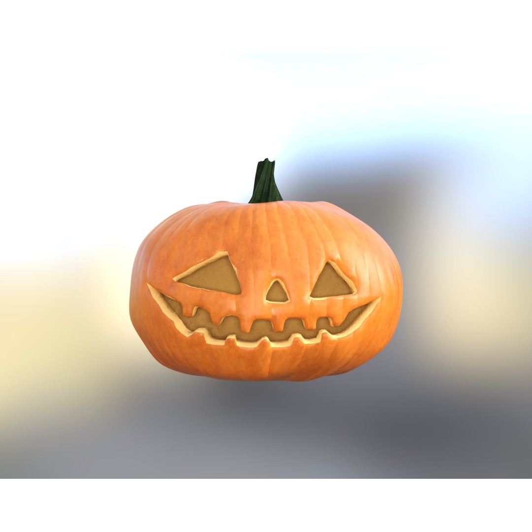 Halloween Pumpkin Pack 3D Model – Low Poly Game Asset, FBX - View 10