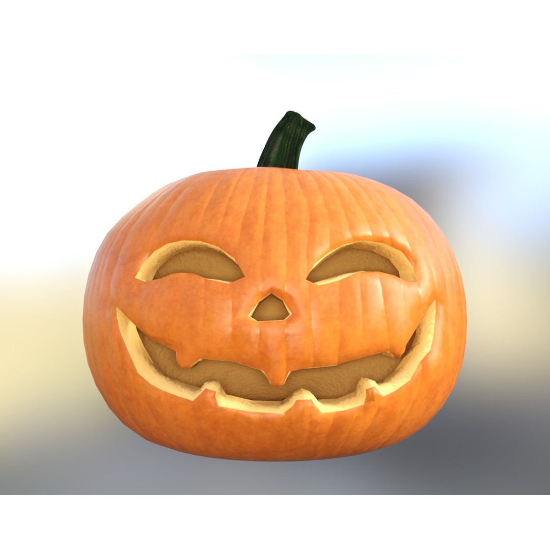 Halloween Pumpkin Pack 3D Model – Low Poly Game Asset, FBX - View 11