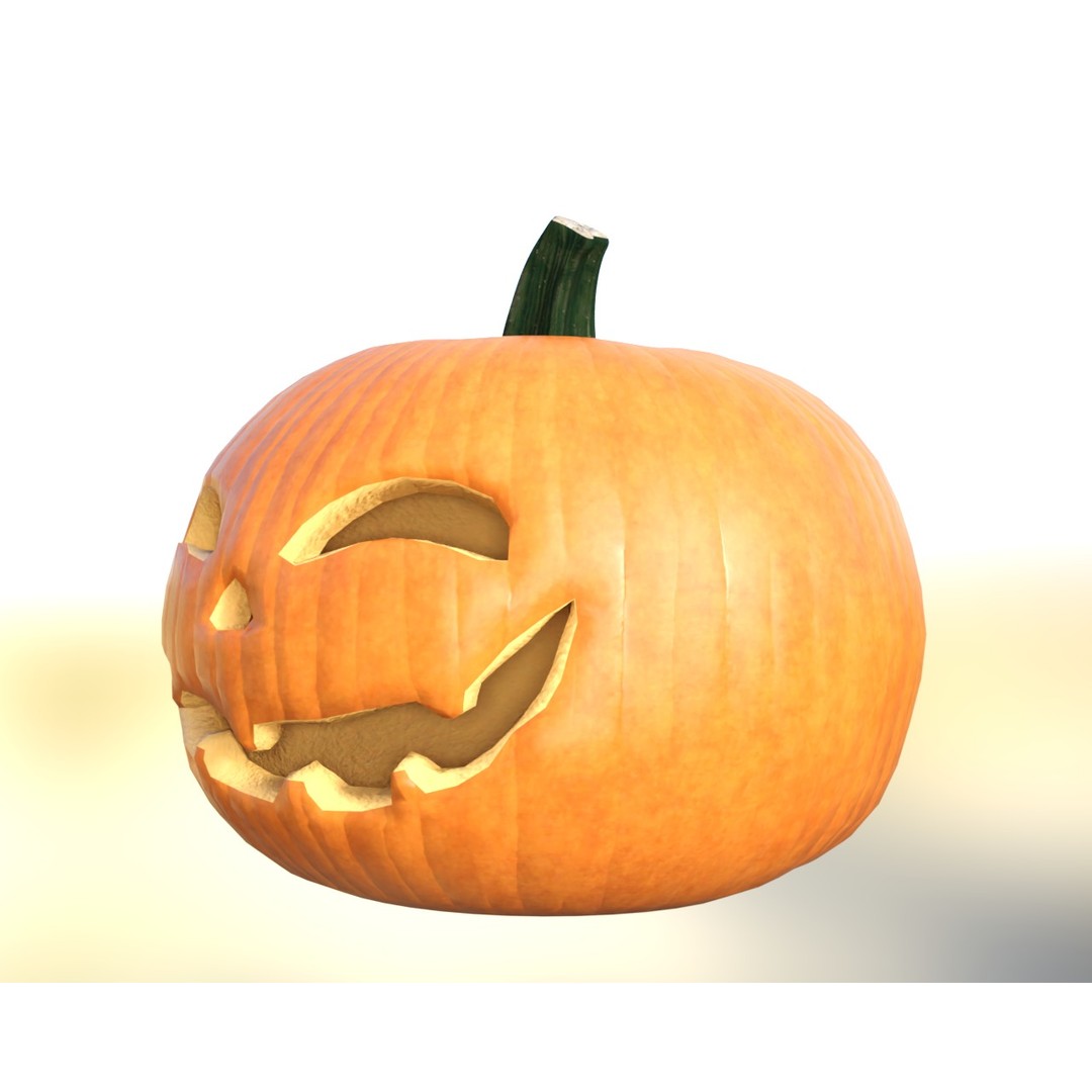 Halloween Pumpkin Pack 3D Model – Low Poly Game Asset, FBX - View 12