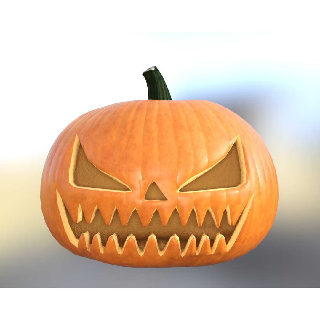 Halloween Pumpkin Pack 3D Model – Low Poly Game Asset, FBX - View 14