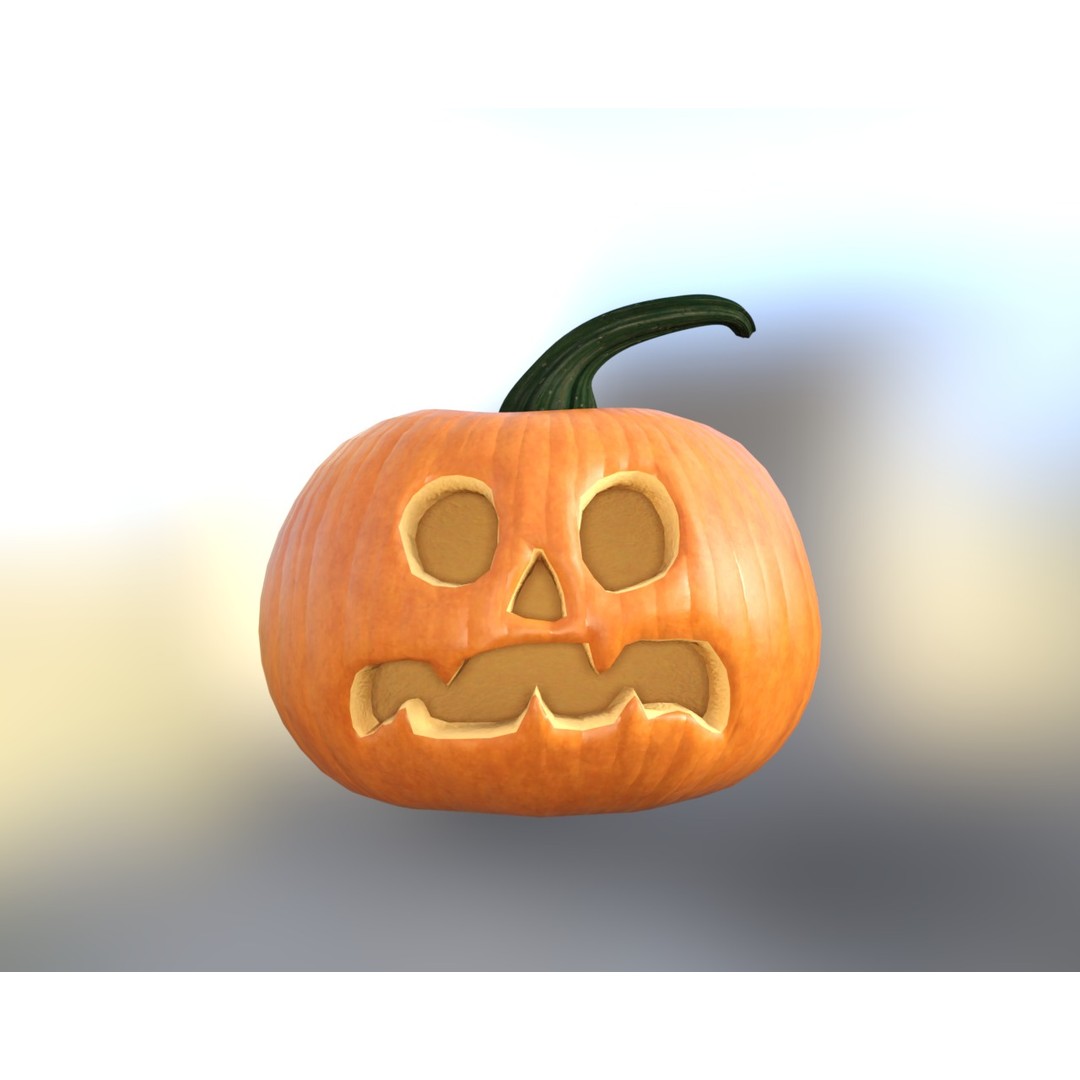 Halloween Pumpkin Pack 3D Model – Low Poly Game Asset, FBX - View 6