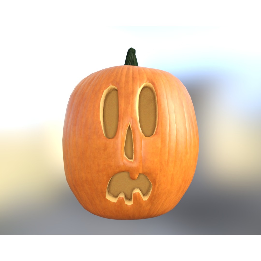 Halloween Pumpkin Pack 3D Model – Low Poly Game Asset, FBX - View 7