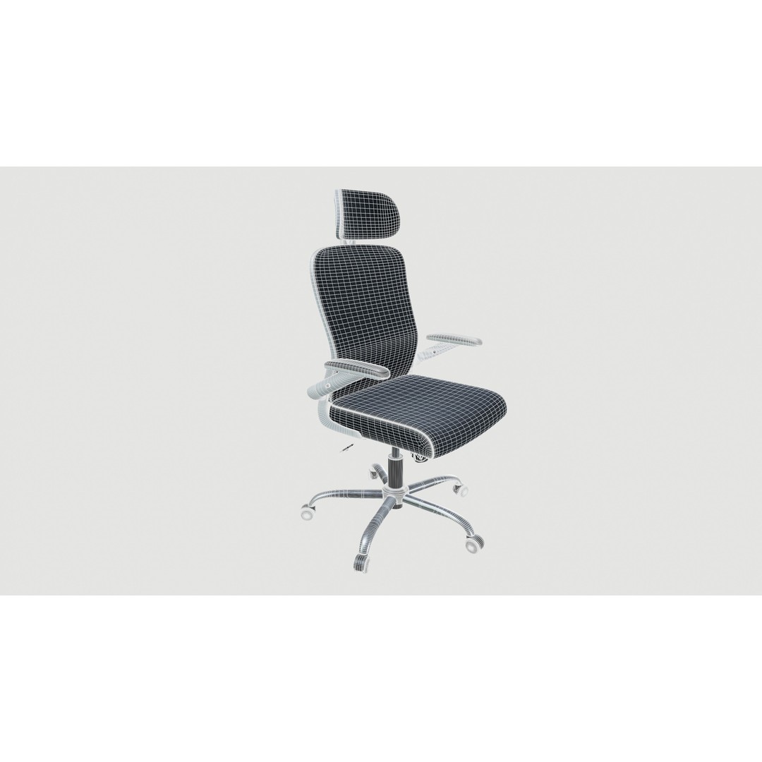 Office Chair 3D Model – Ergonomic Design with PBR Textures, FBX - View 11