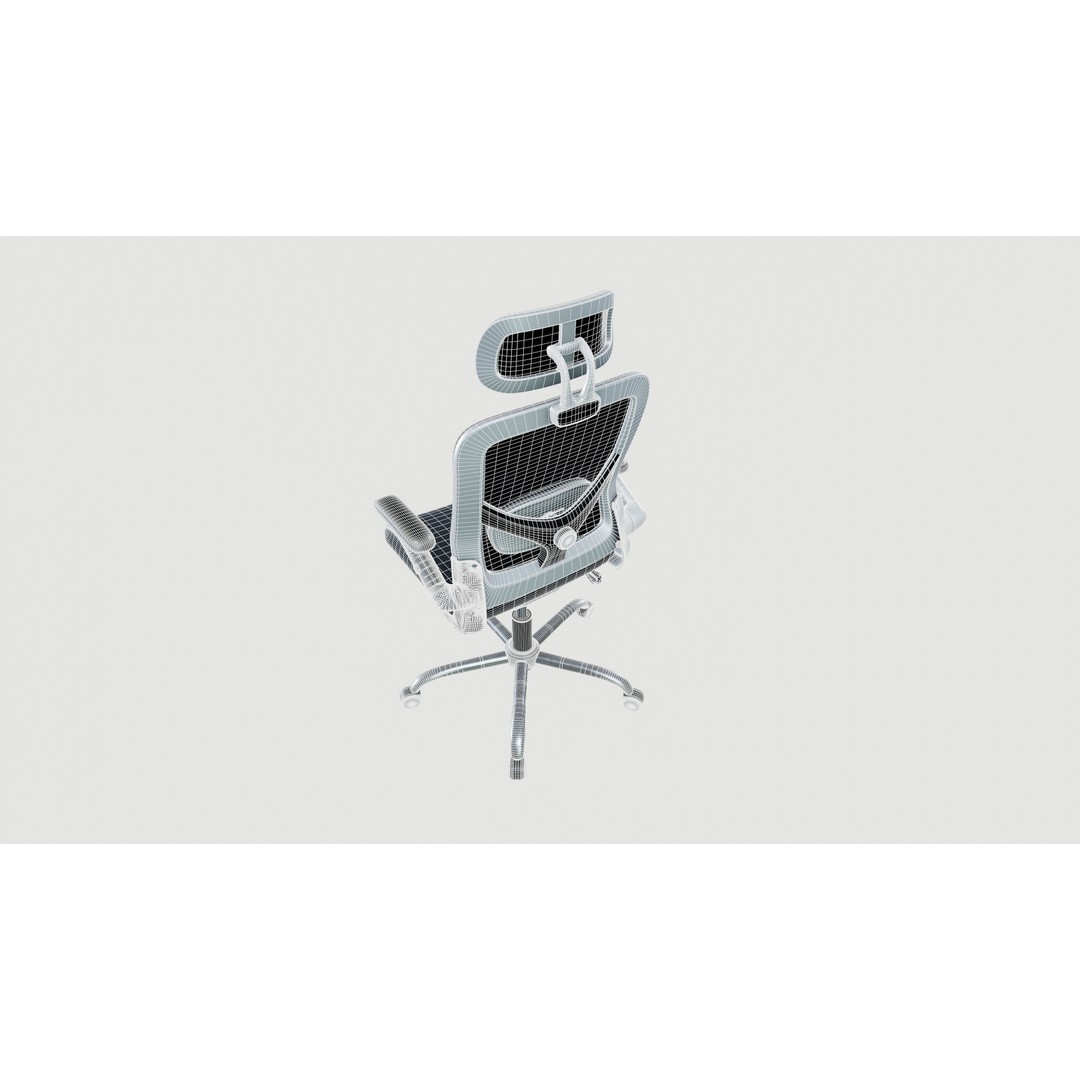Office Chair 3D Model – Ergonomic Design with PBR Textures, FBX - View 12