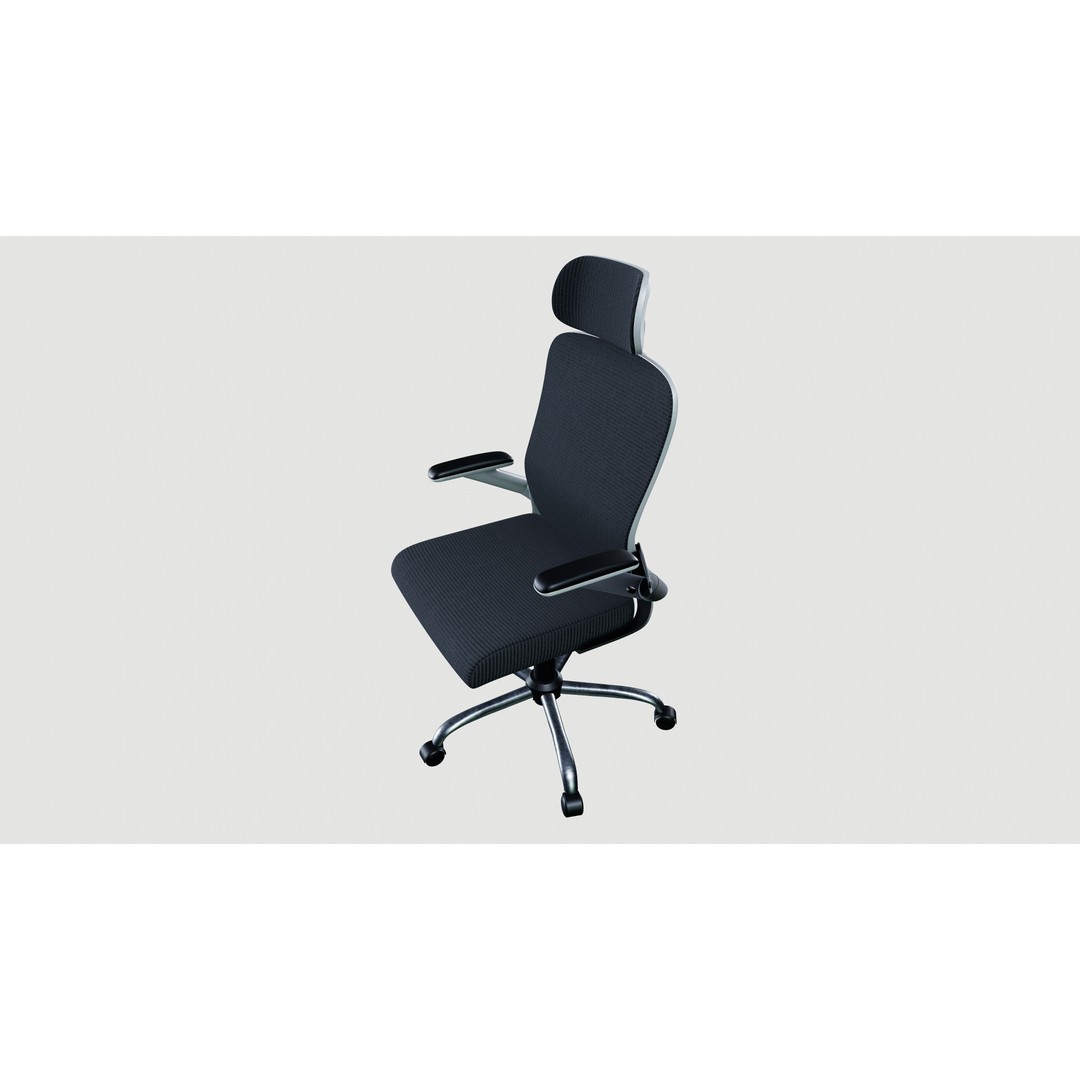 Office Chair 3D Model – Ergonomic Design with PBR Textures, FBX - View 3