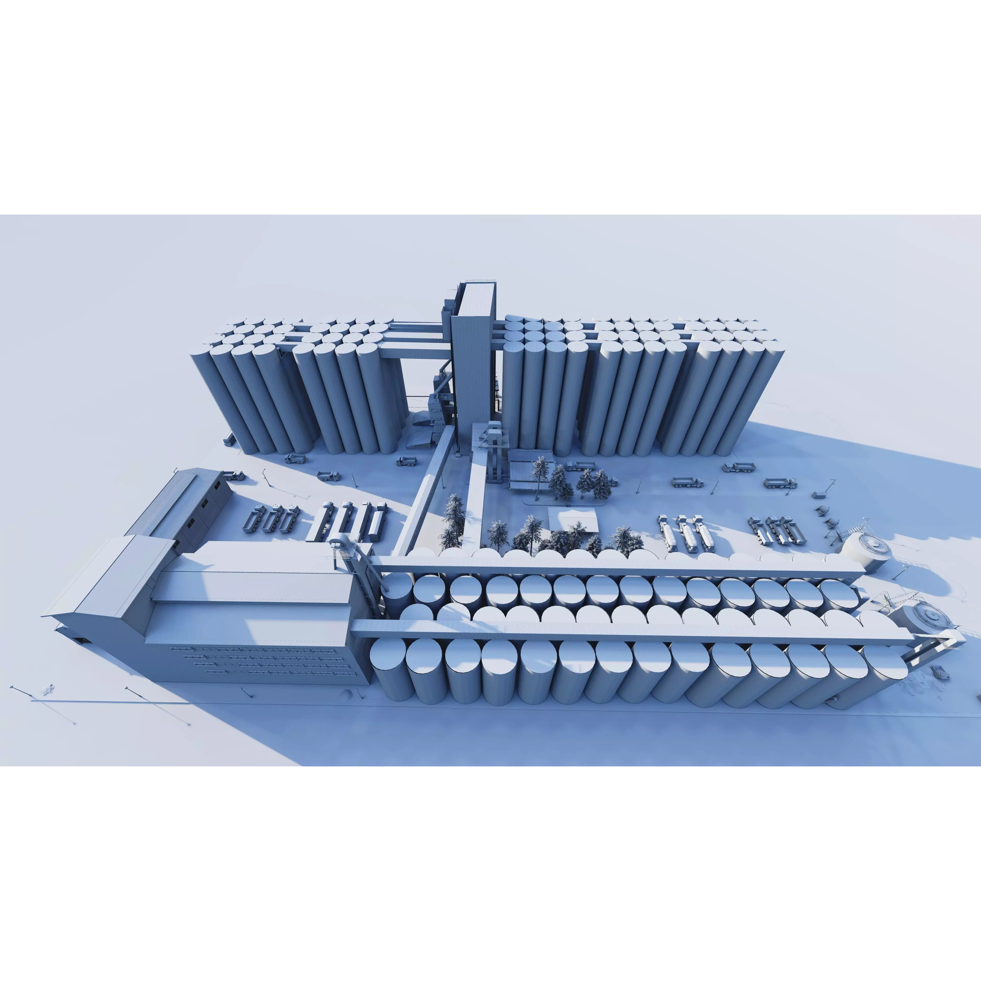 Industrial Factory Silo - Low-Poly Game-Ready 3D Model