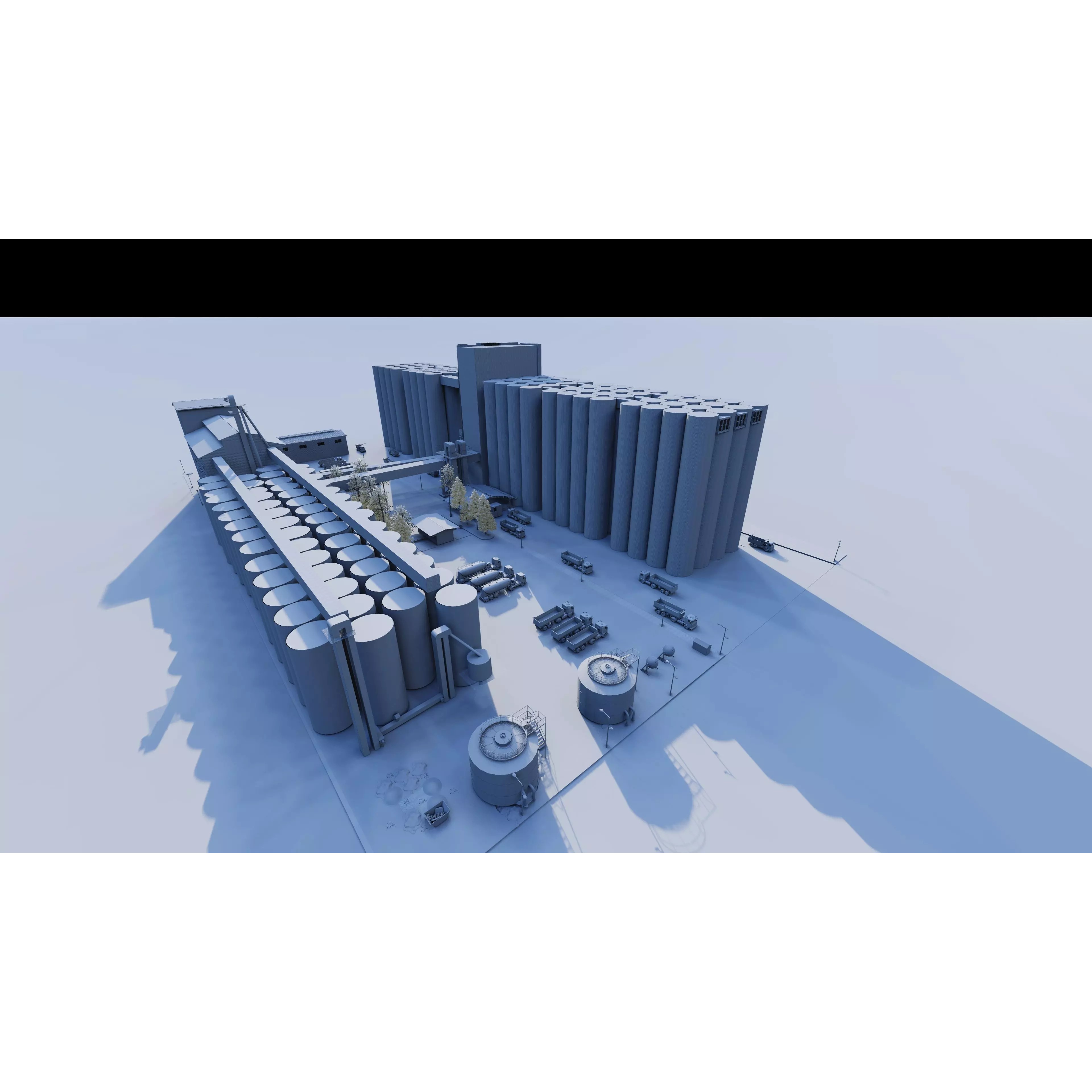 Industrial Factory Silo - Low-Poly Game-Ready 3D Model - View 10