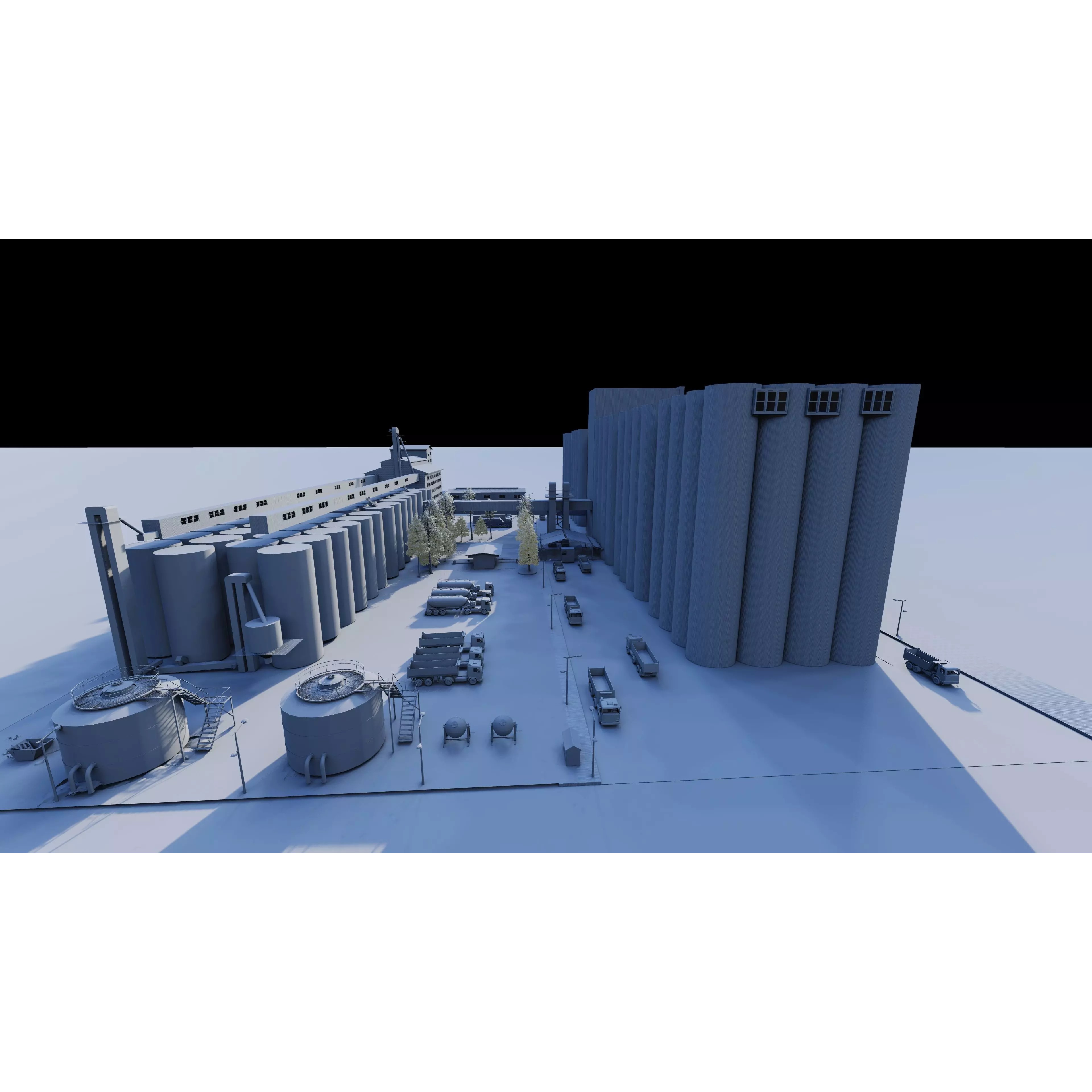 Industrial Factory Silo - Low-Poly Game-Ready 3D Model - View 11