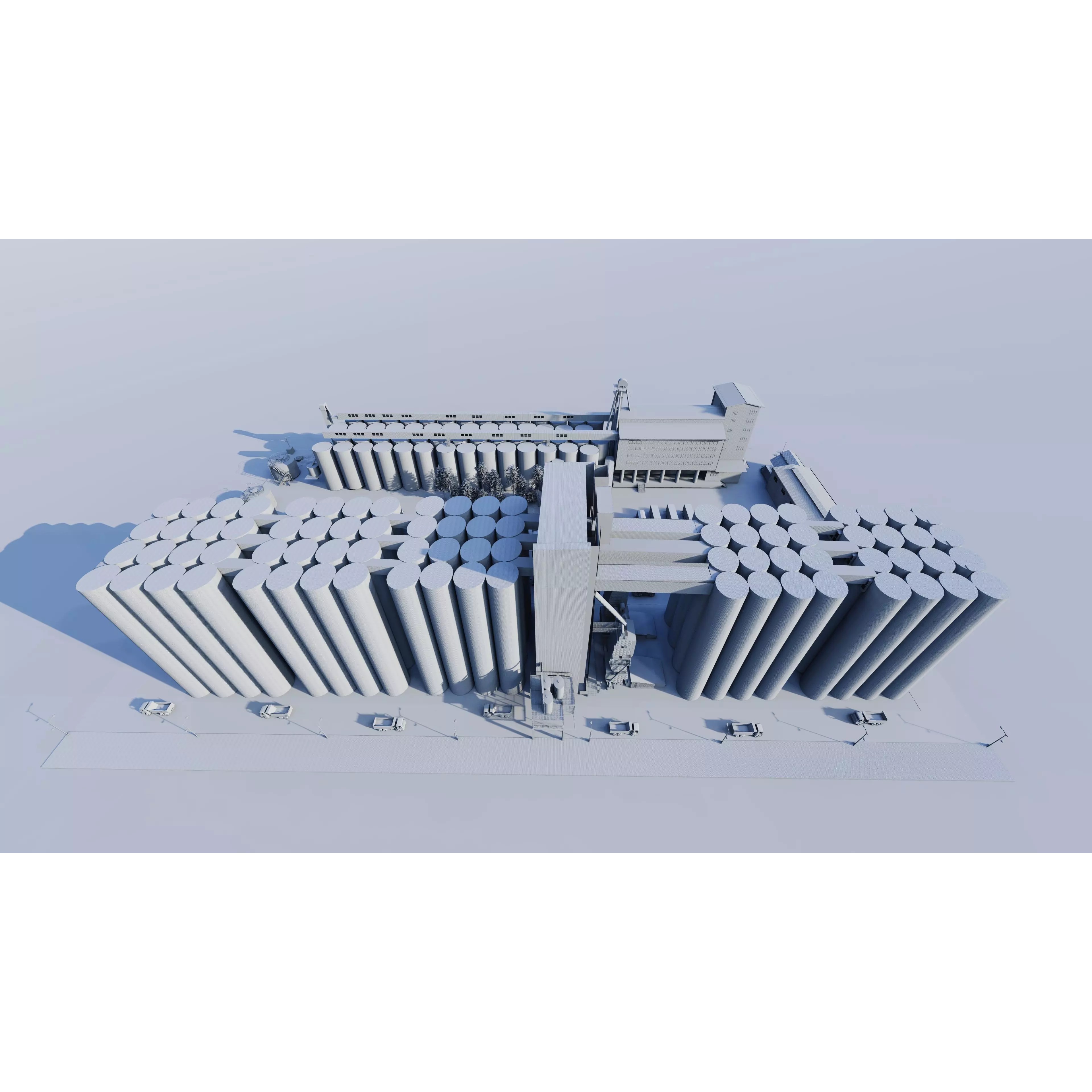 Industrial Factory Silo - Low-Poly Game-Ready 3D Model - View 12