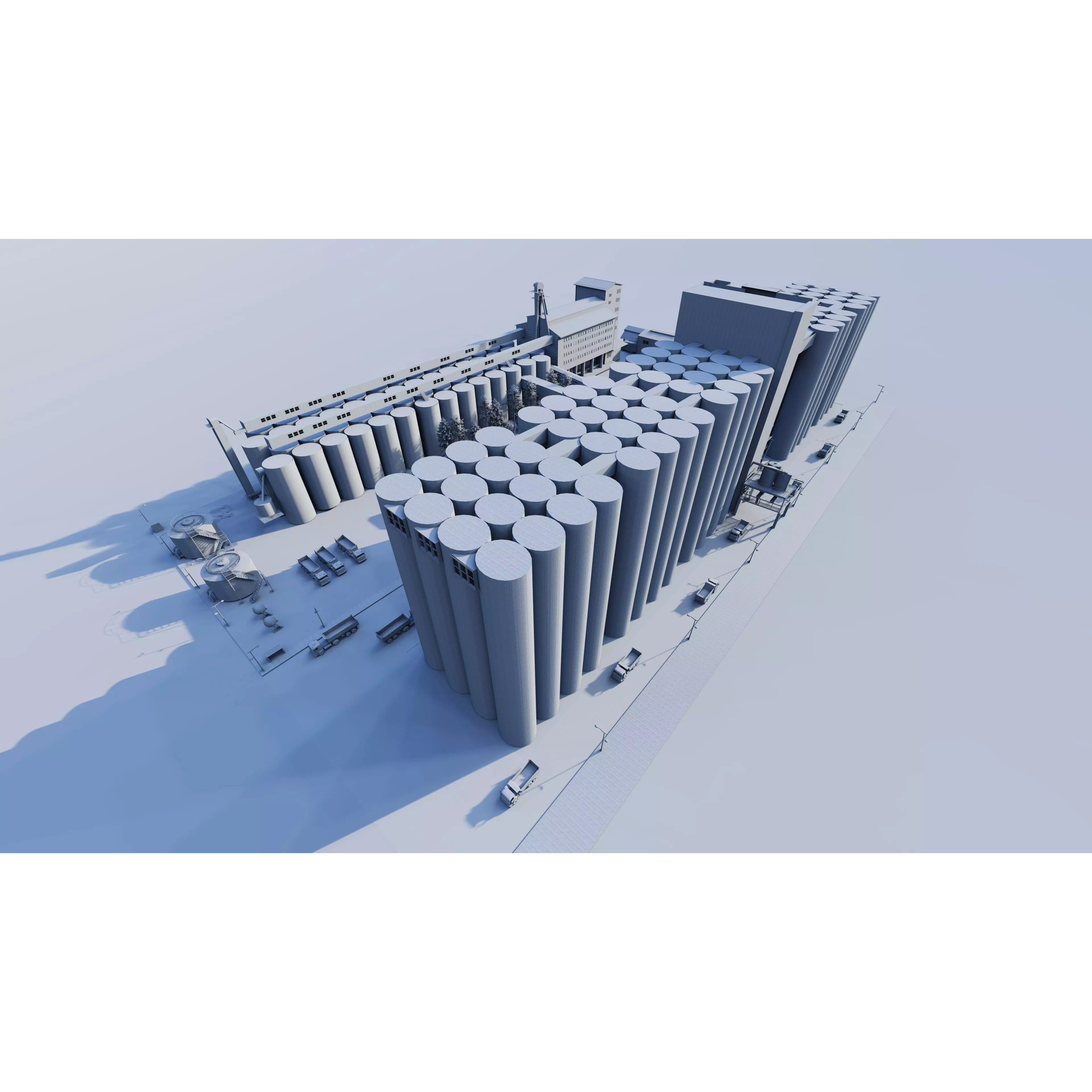 Industrial Factory Silo - Low-Poly Game-Ready 3D Model - View 13