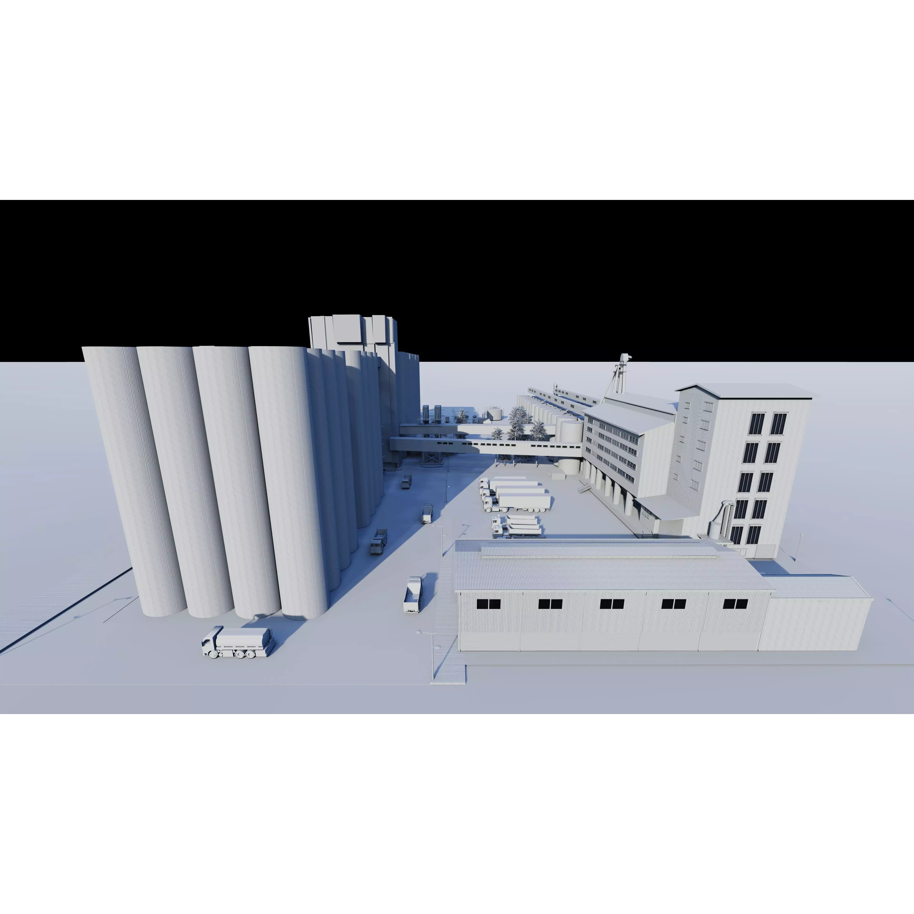 Industrial Factory Silo - Low-Poly Game-Ready 3D Model - View 15