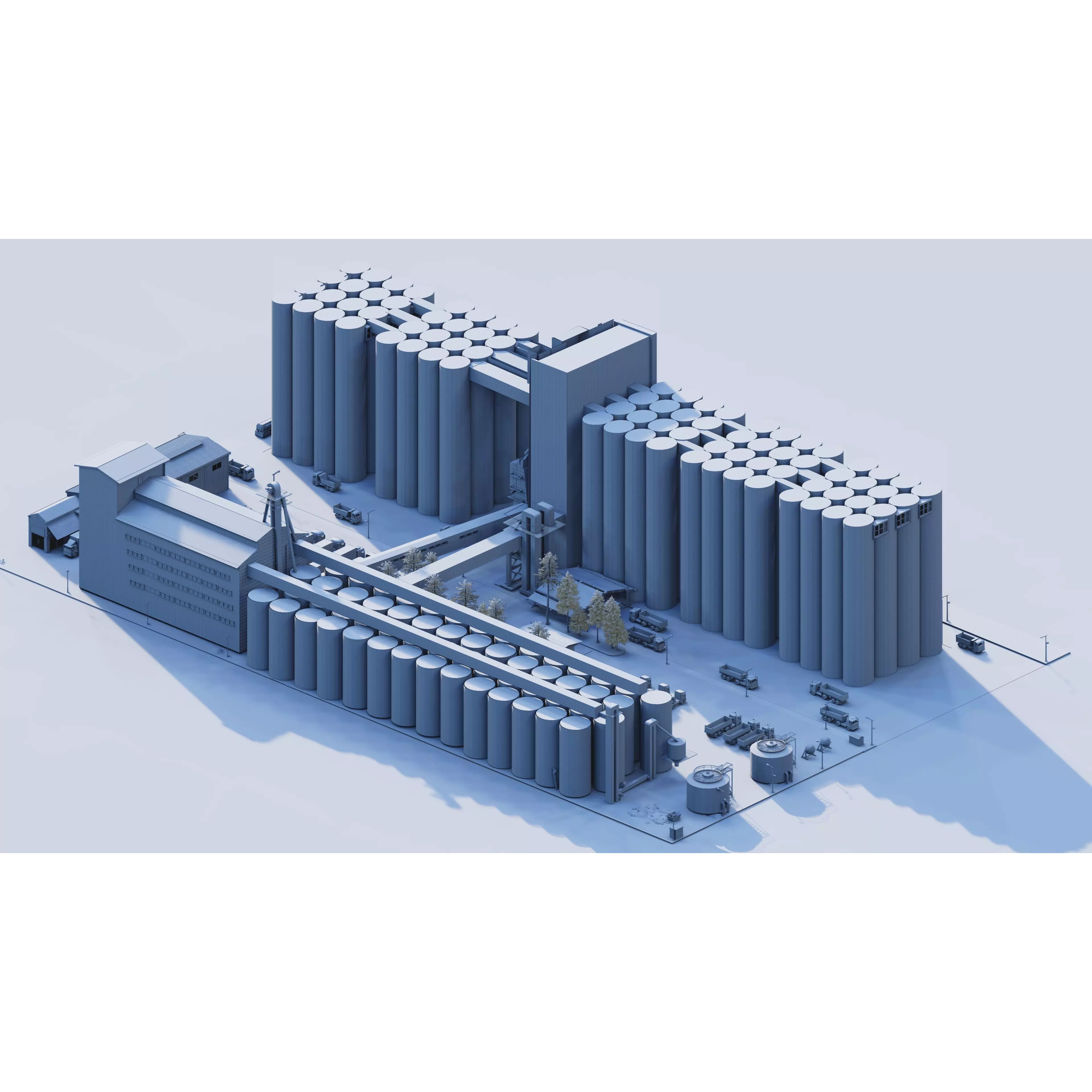 Industrial Factory Silo - Low-Poly Game-Ready 3D Model - View 16