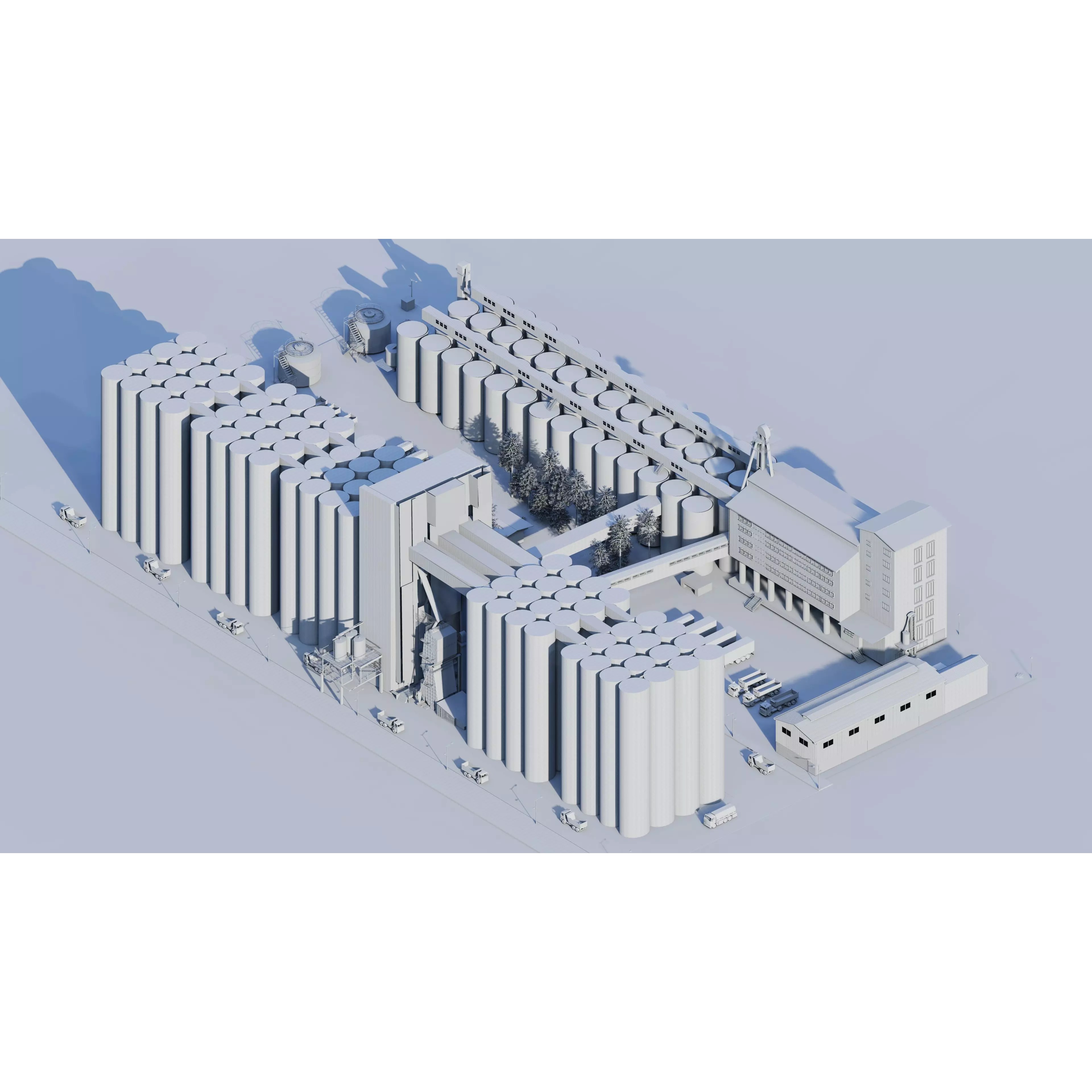 Industrial Factory Silo - Low-Poly Game-Ready 3D Model - View 17