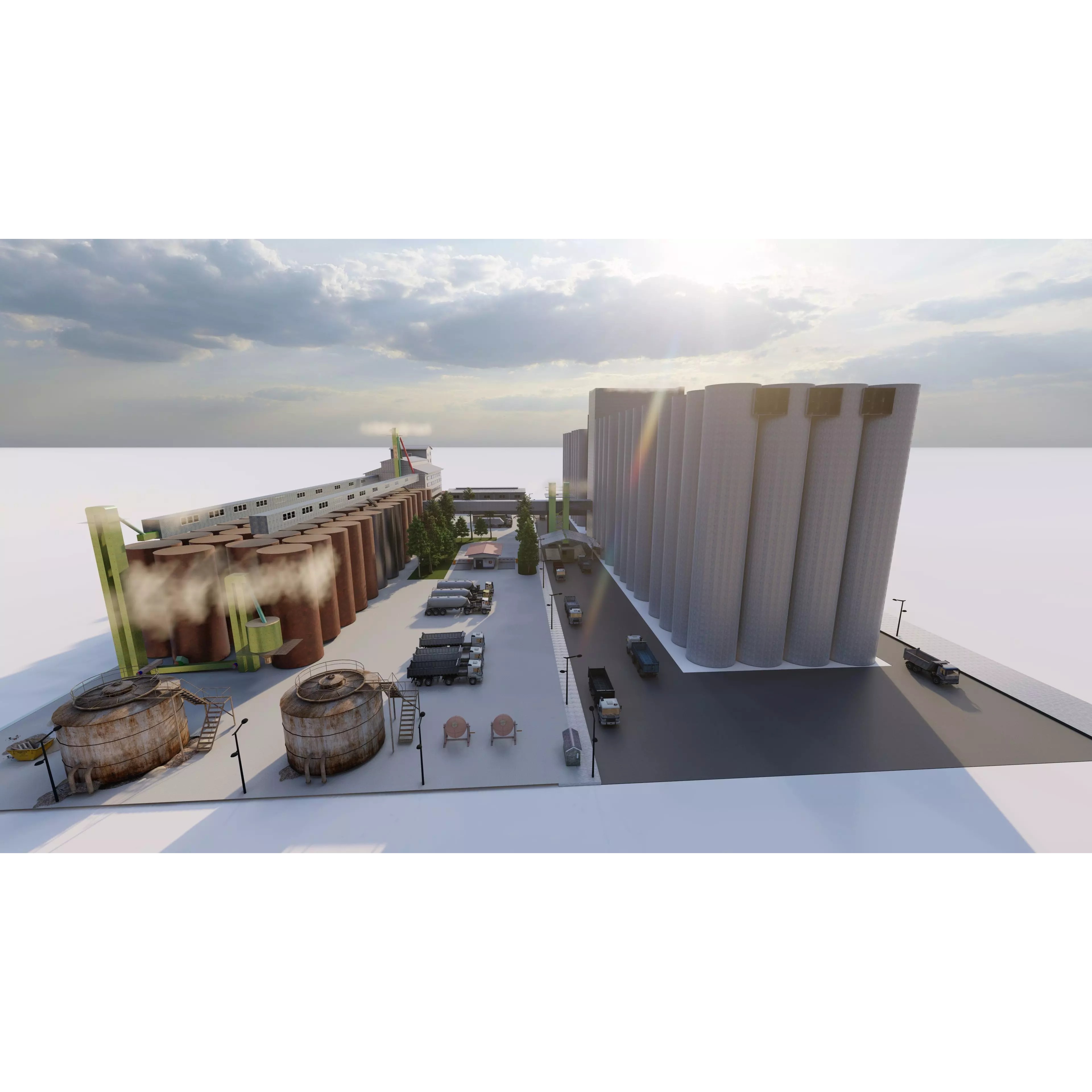 Industrial Factory Silo - Low-Poly Game-Ready 3D Model - View 19