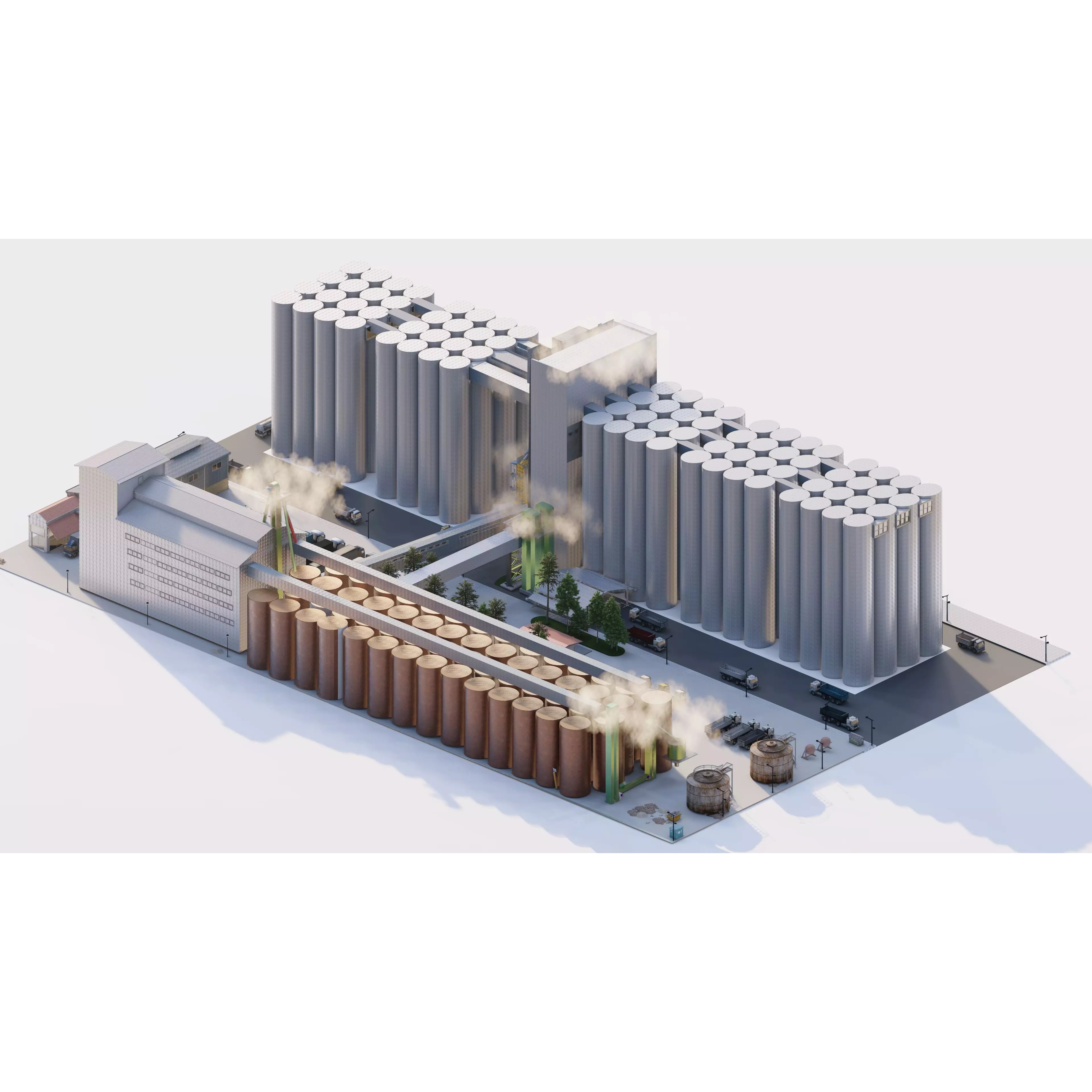 Industrial Factory Silo - Low-Poly Game-Ready 3D Model - View 2