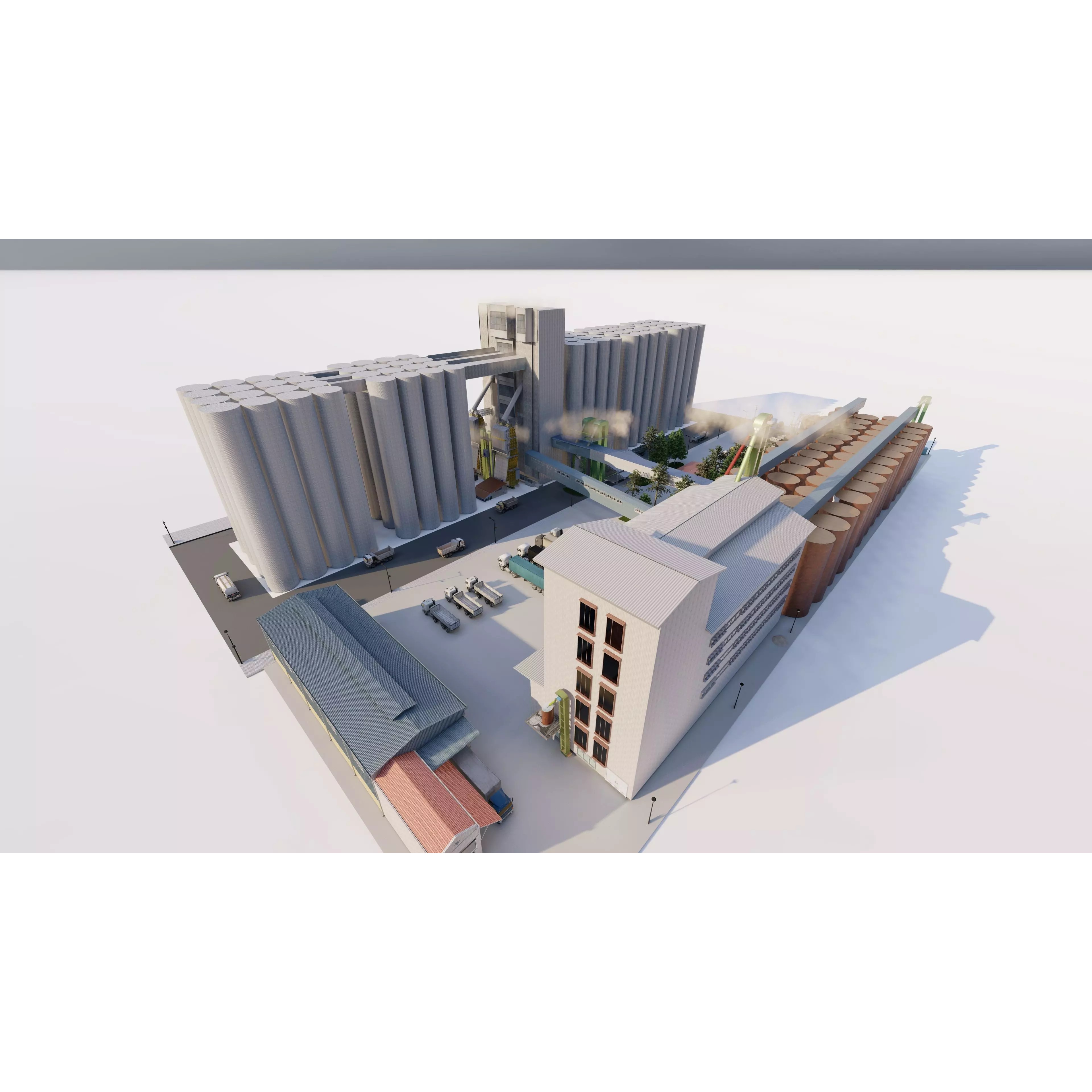 Industrial Factory Silo - Low-Poly Game-Ready 3D Model - View 5