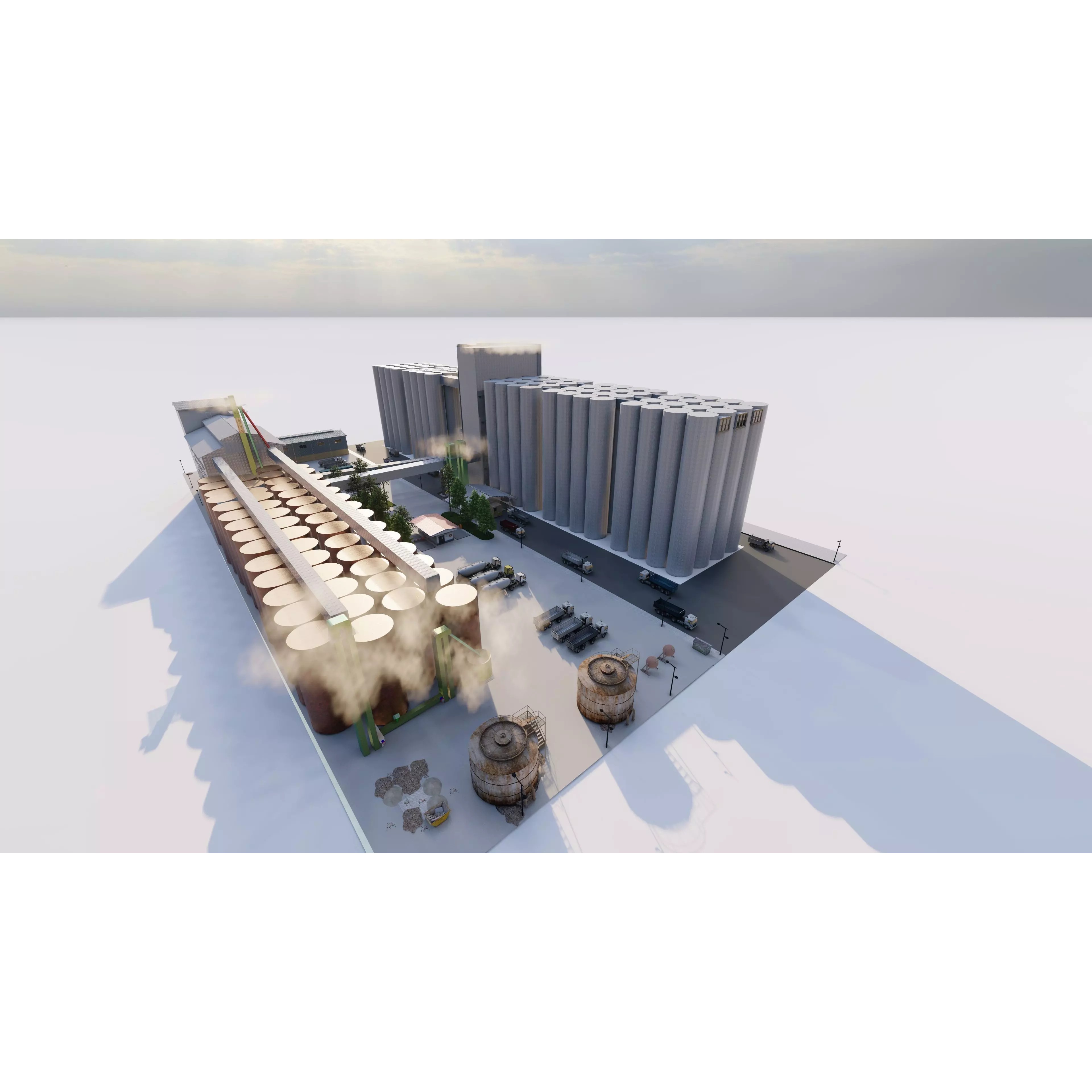 Industrial Factory Silo - Low-Poly Game-Ready 3D Model - View 6