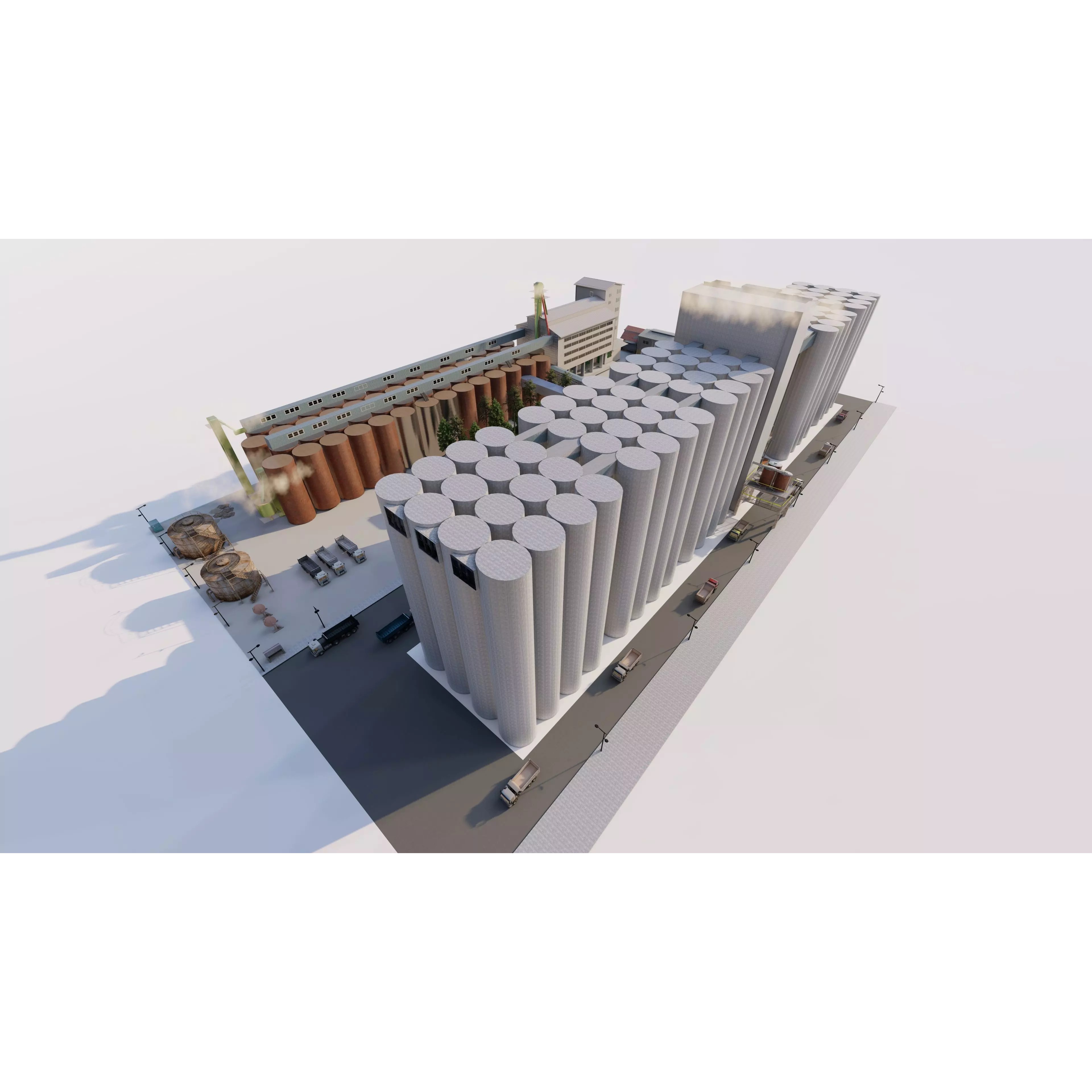 Industrial Factory Silo - Low-Poly Game-Ready 3D Model - View 7