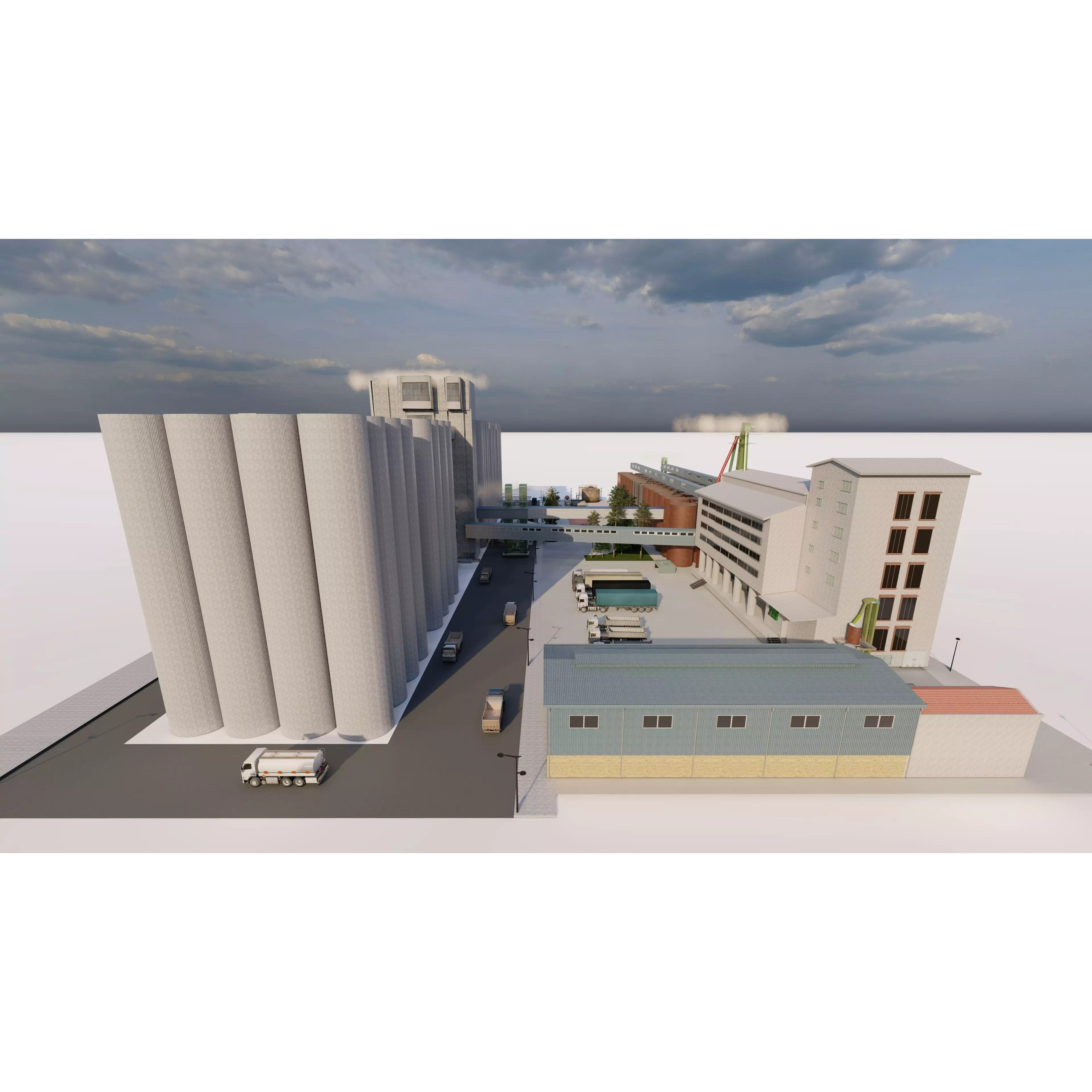 Industrial Factory Silo - Low-Poly Game-Ready 3D Model - View 8