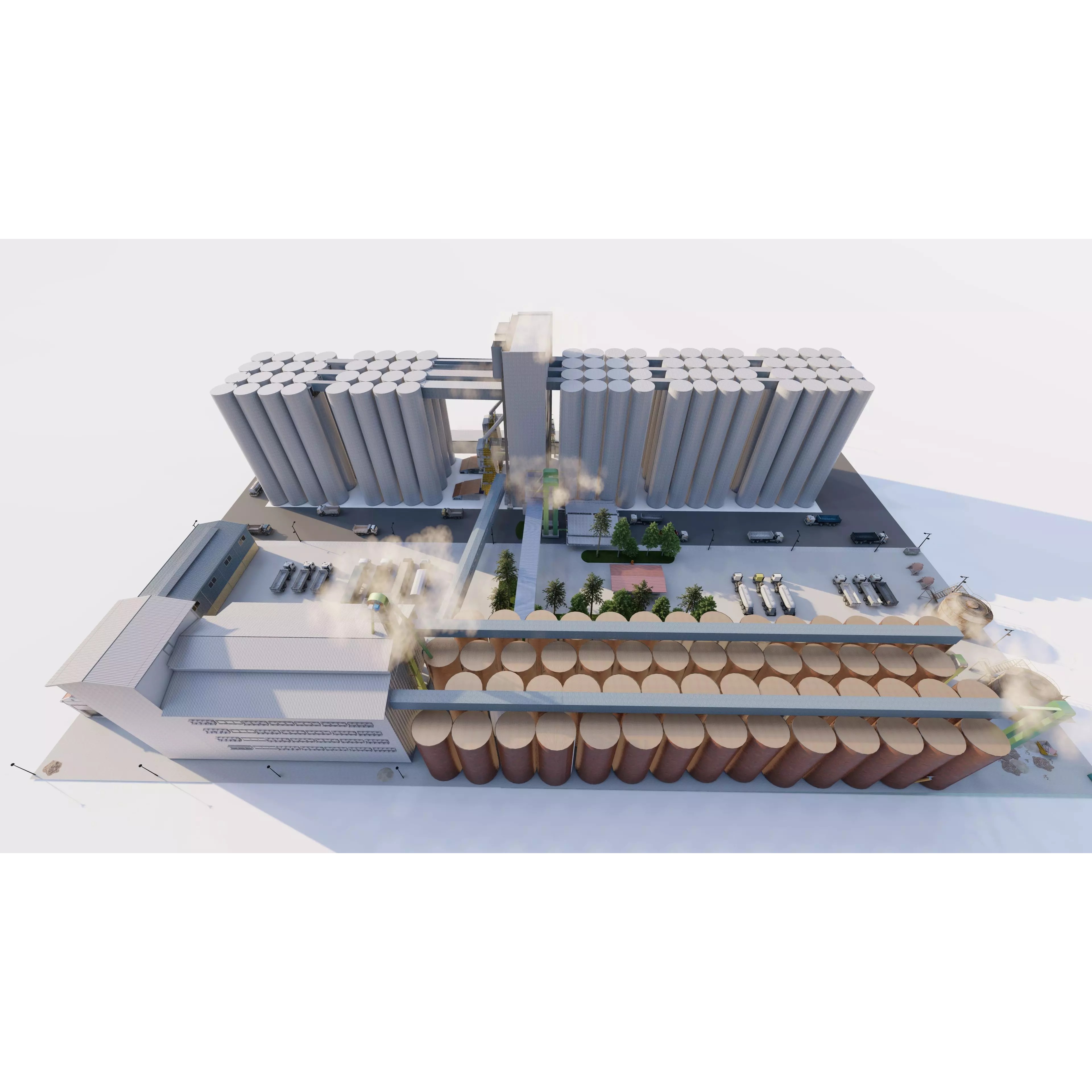 Industrial Factory Silo - Low-Poly Game-Ready 3D Model - View 9