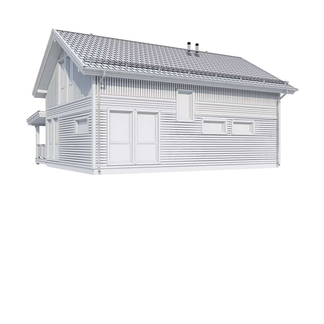 Alpine House 3D Model – Realistic Mansion with PBR Textures, FBX - View 11