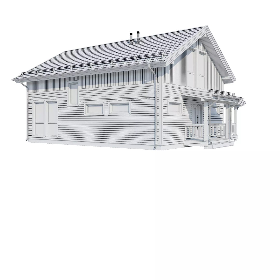 Alpine House 3D Model – Realistic Mansion with PBR Textures, FBX - View 12