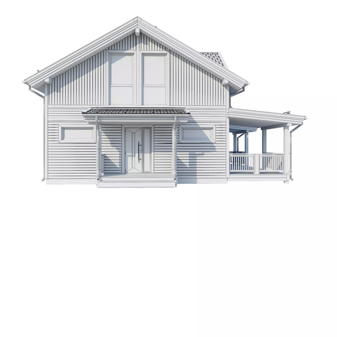 Alpine House 3D Model – Realistic Mansion with PBR Textures, FBX - View 13