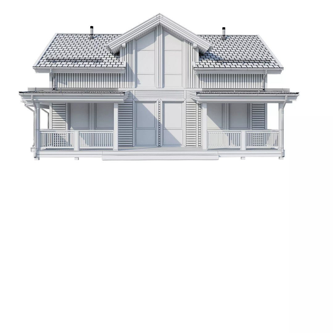 Alpine House 3D Model – Realistic Mansion with PBR Textures, FBX - View 14