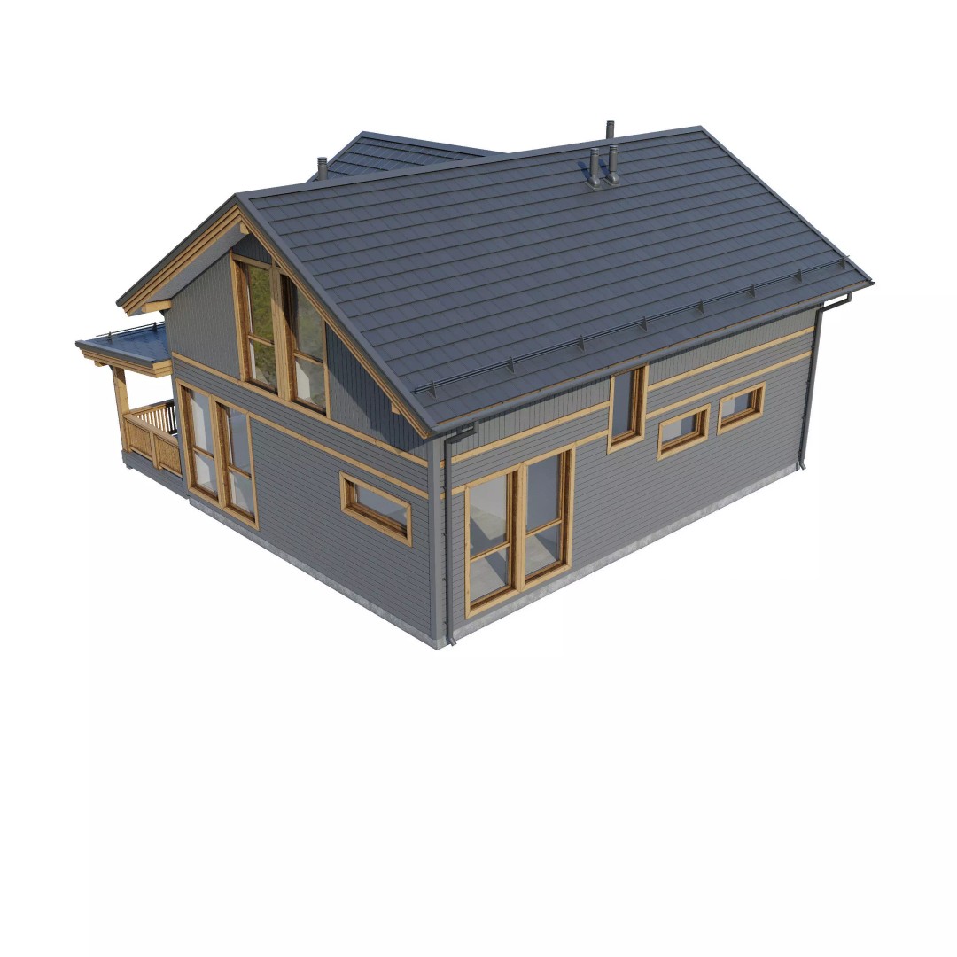 Alpine House 3D Model – Realistic Mansion with PBR Textures, FBX - View 27